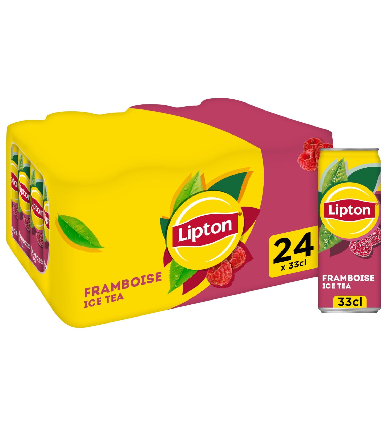 Lipton Ice Tea Raspberry Cans 24x33CL - Buy Online on GoSupps.com