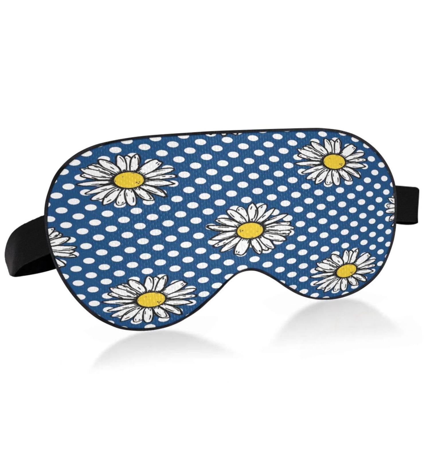 WELLDAY Blue Daisy Flowers Sleep Mask | Adjustable Strap Eye Shade Cover for Men and Women | Soft Comfort Blindfold for Blockout Light - Buy Online on GoSupps.com