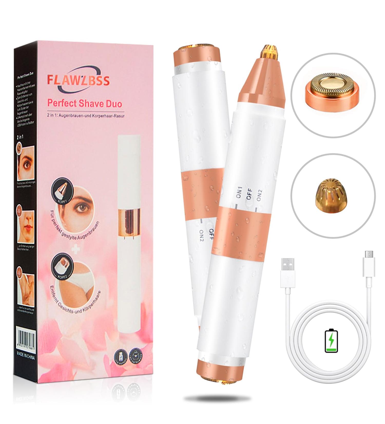 Nose Hair Trimmer | 2 in 1 Rechargeable Ear & Nose Trimmer for Men & Women | Professional Painless Waterproof Facial Hair Trimmer with Dual Edge Blades - Buy Online on GoSupps.com