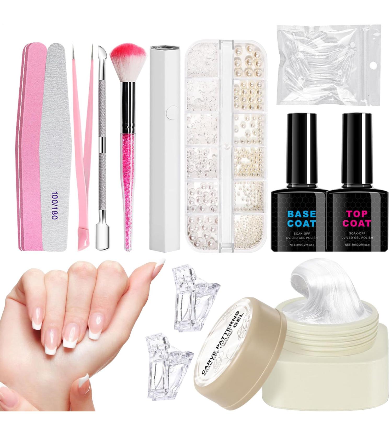  G n rique Gel Manicure Kit | Solid Nail Builder Gel | Natural Nail Art With Carved Patterns Beauty Solution For Beginners To Use At Home - Buy Online on GoSupps.com