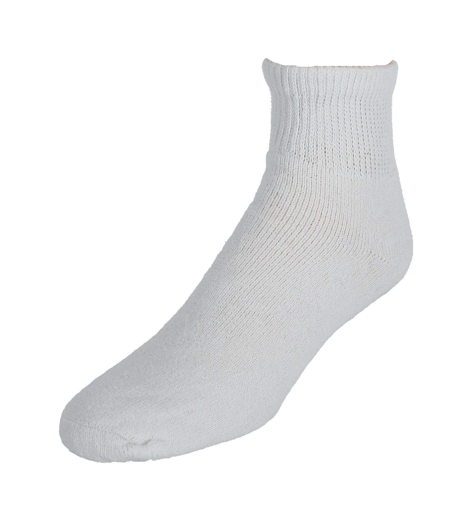 CTM Men's Loose Fit Diabetic Ankle Socks (3 Pair Pack) One Size White