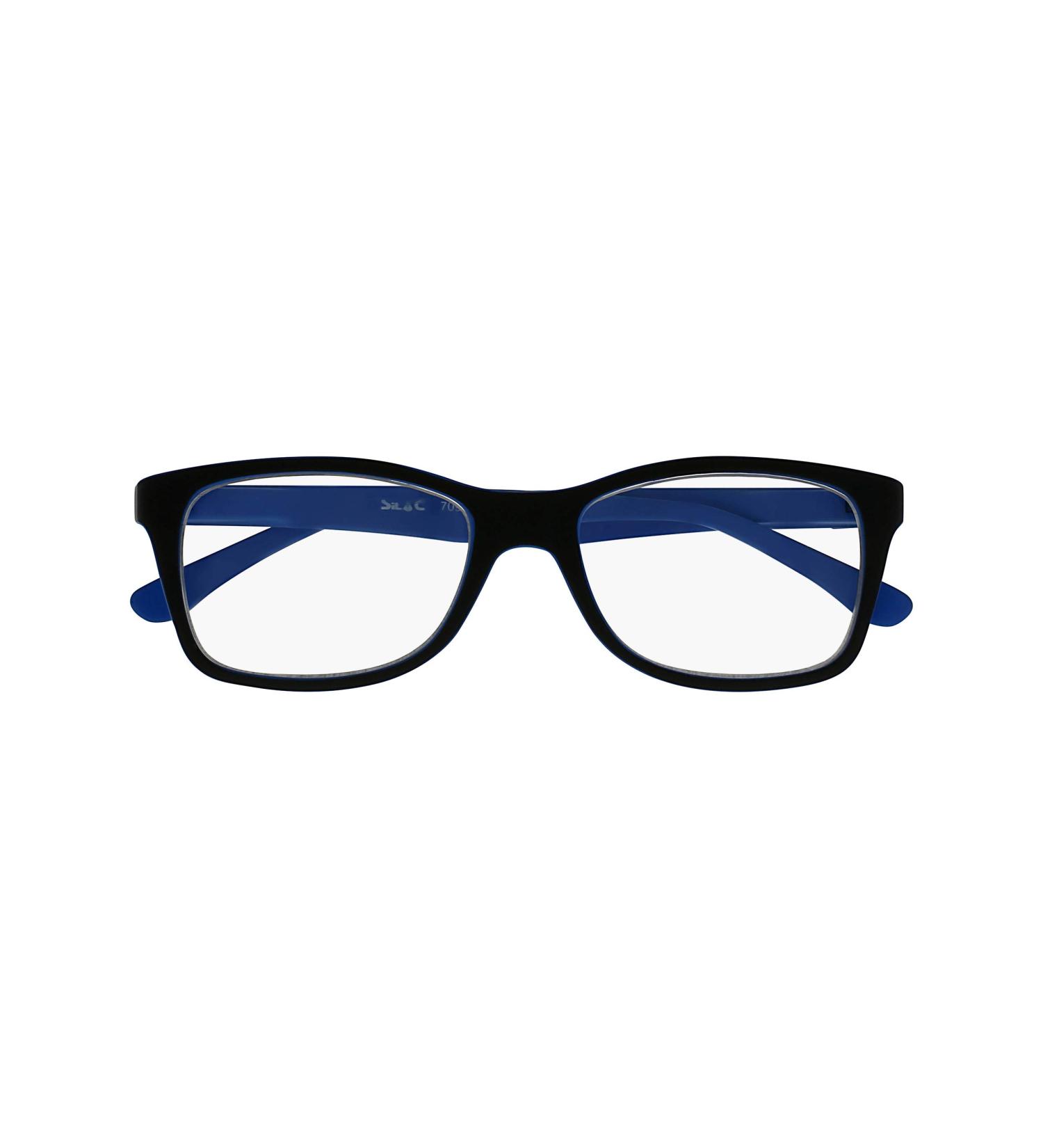 Silac reading glasses unisex - rectangular glasses - reading aid and magnifying glass women and men - light robust and comfortable - Blue Black & Blue 7095 +1.00