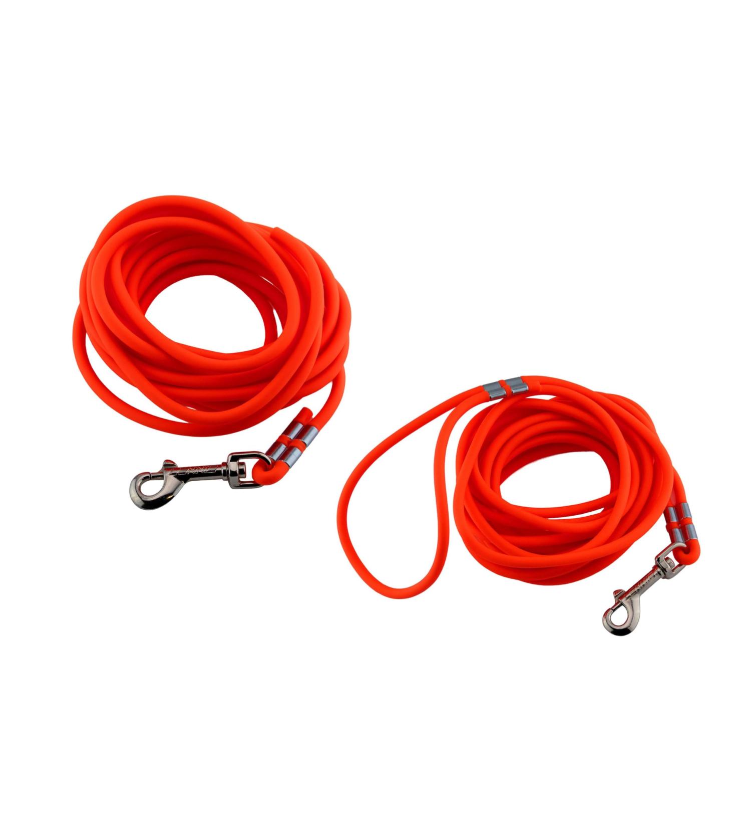 Lennie Waterproof Tow Lines for Small Dogs - Made in Germany | Easy-Care Round Dog Leash - 5m 10m 15m Options - Neon Orange ( 6mm Up to 15kg) - Buy Online on GoSupps.com