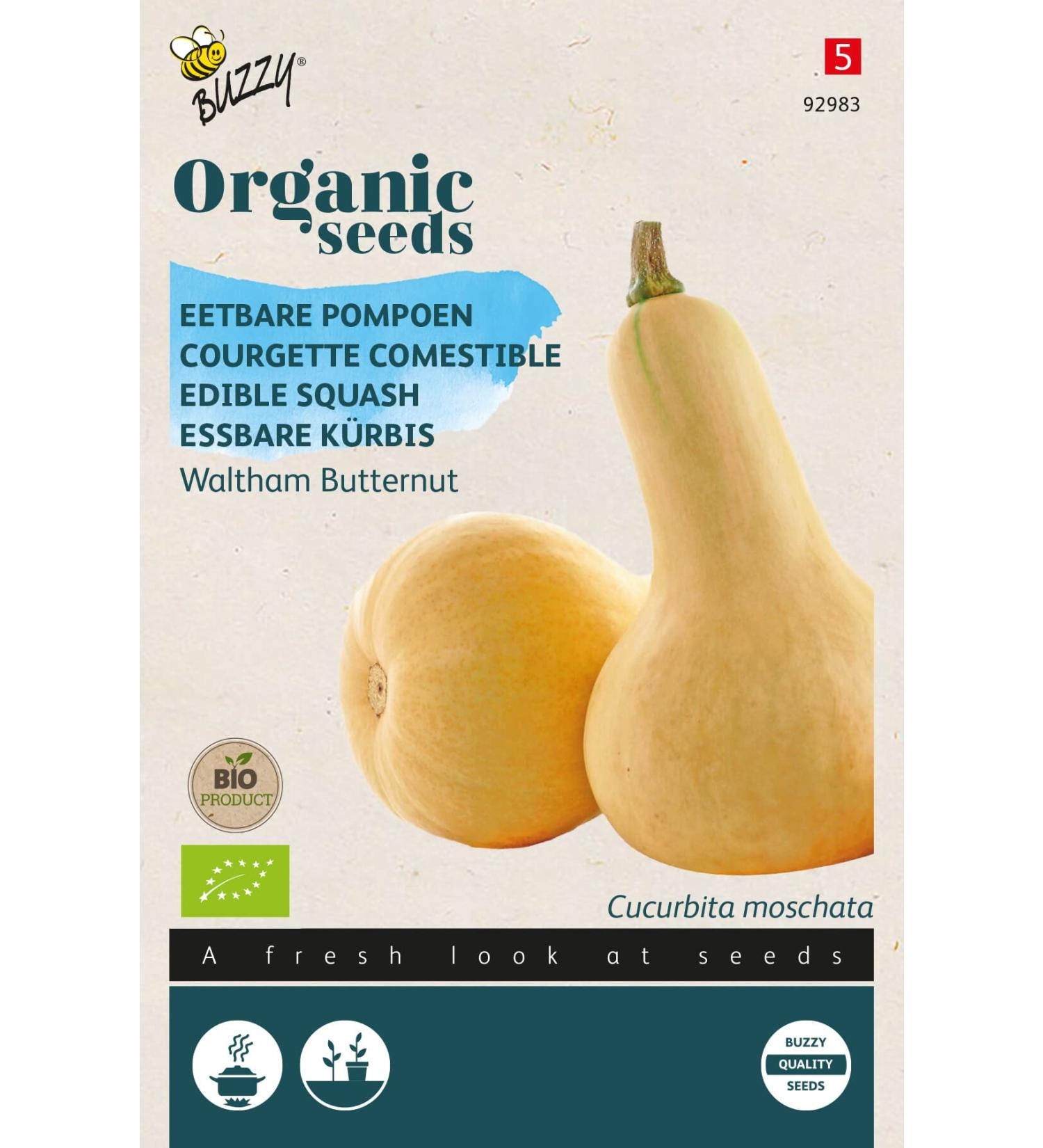 Buzzy Organic Edible Squash Waltham Butternut (BIO) - Content: Approx. 2 Grams