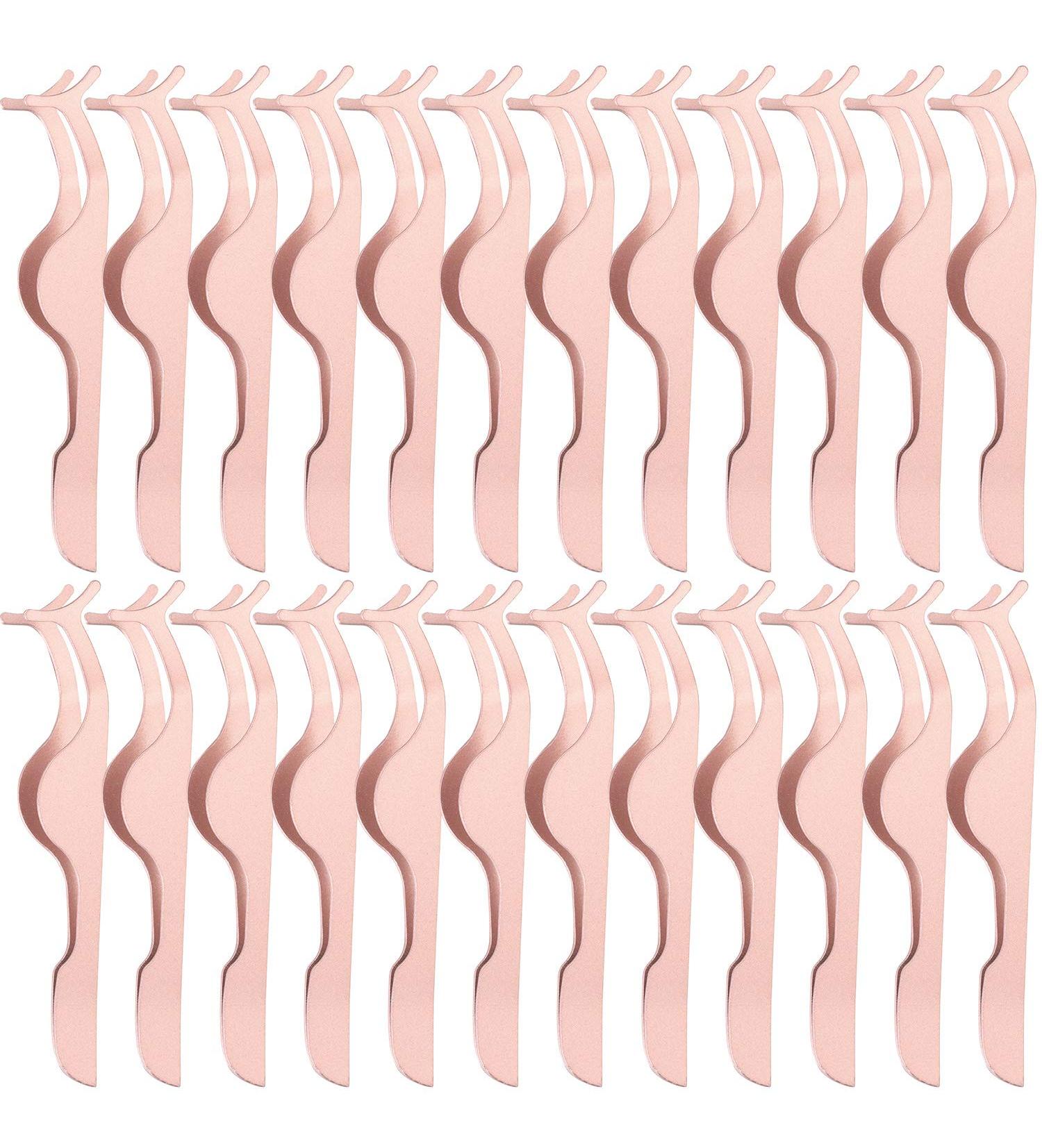 24-Piece Stainless Steel False Eyelashes Applicator Tool Set in Rose Gold - Perfect for Precise Makeup Application and Removal by Women and Girls - Buy Online on GoSupps.com