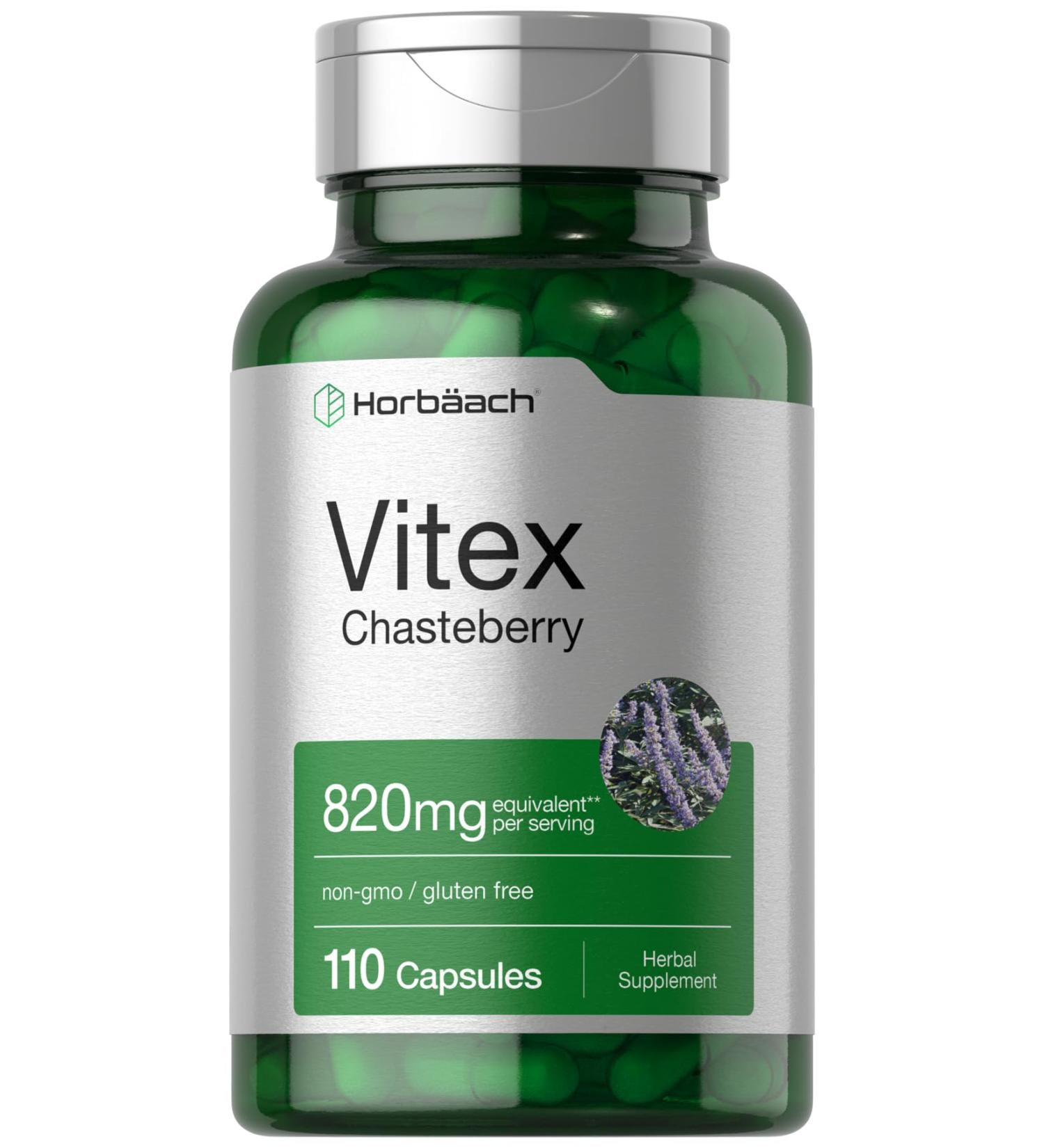 Horb ach Vitex Berry 820mg | 110 Capsules | Chasteberry Supplement for Women | Agnus-Castus Fruit | Non-GMO Gluten Free 110 Count (Pack of 1) - Buy Online on GoSupps.com