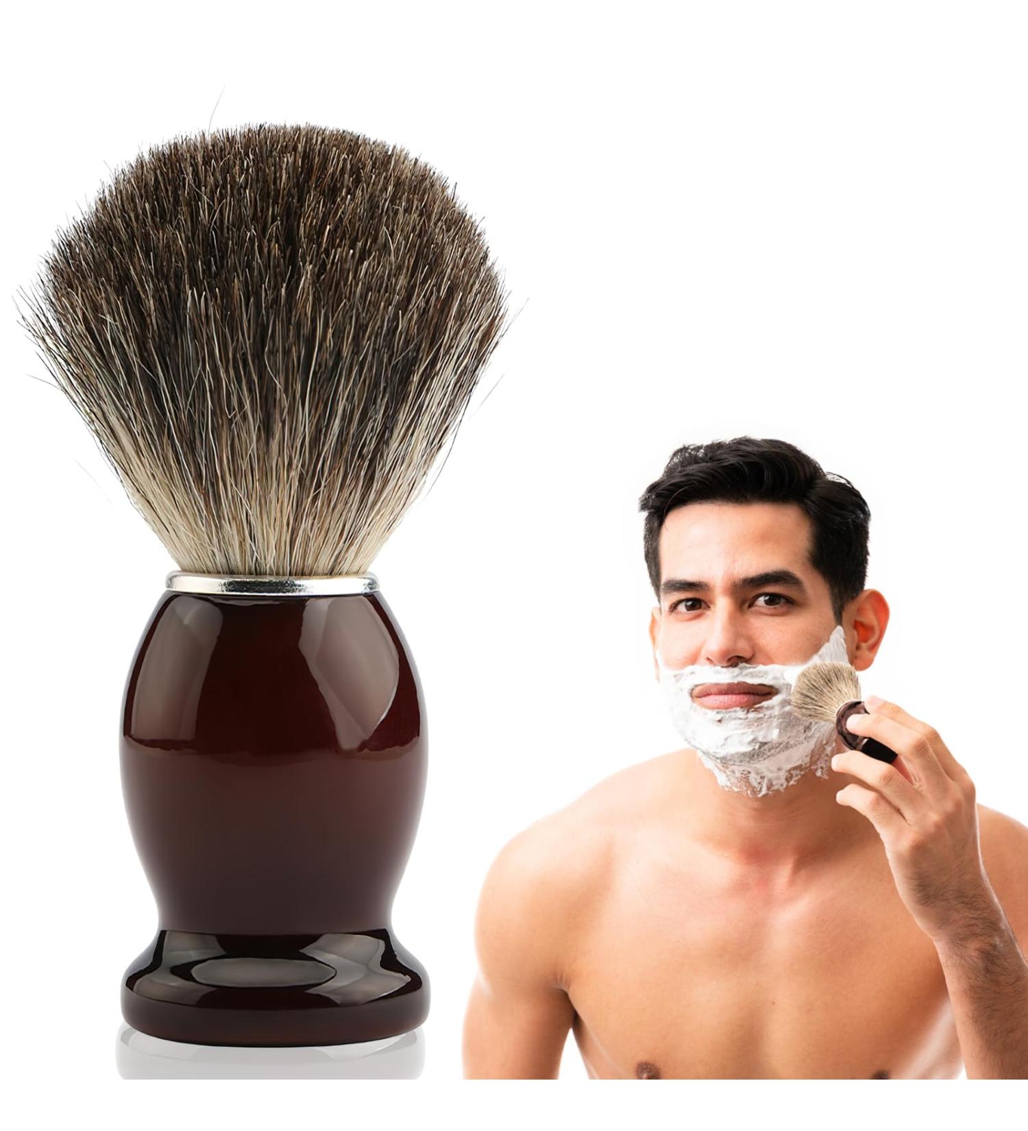 High-Quality Razor Brush for Men | Wooden Handle Shaving Brush | Travel-Friendly Facial & Beard Hair Cleaning Tool - Buy Online on GoSupps.com