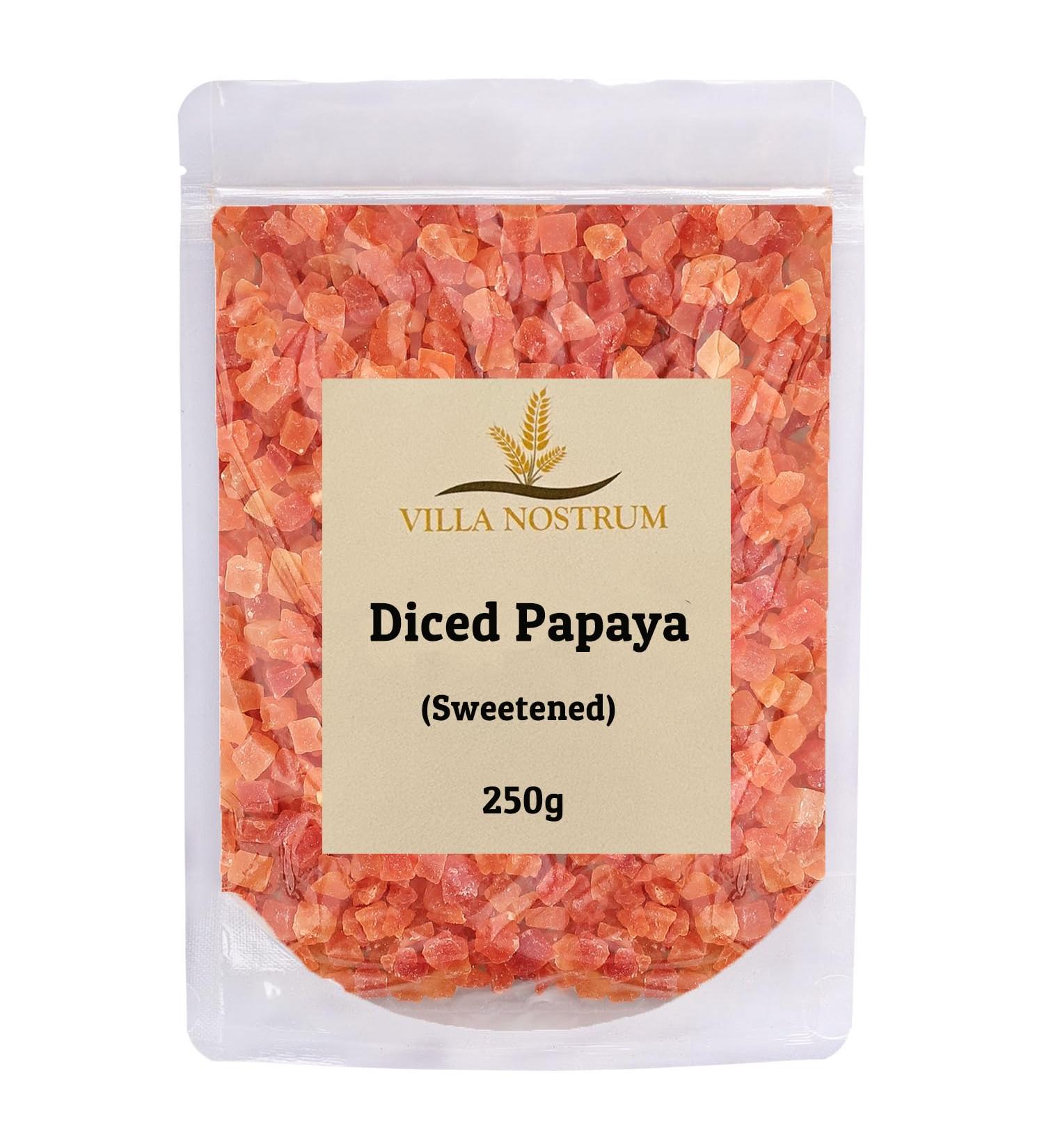 Diced Papaya Sweetened 250g by Villa Nostrum