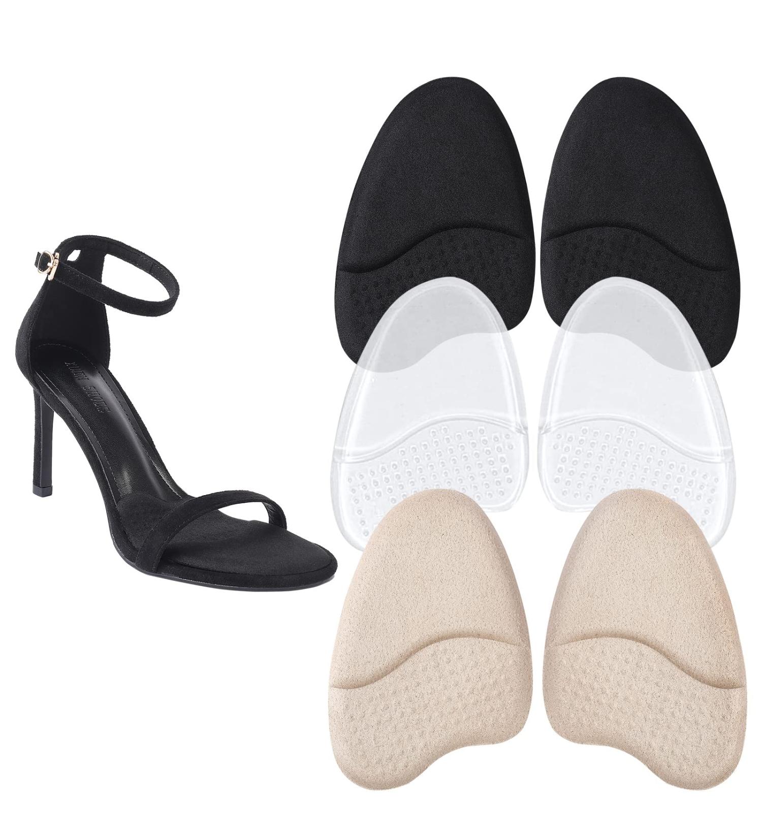 WOOXDYUK 3 Pairs Midfoot & Forefoot Cushions for Women - Anti-Slip Shoe Pads Bale Cushions Heel Support in 3 Colors - Perfect for Open Toe Shoes - Buy Online on GoSupps.com