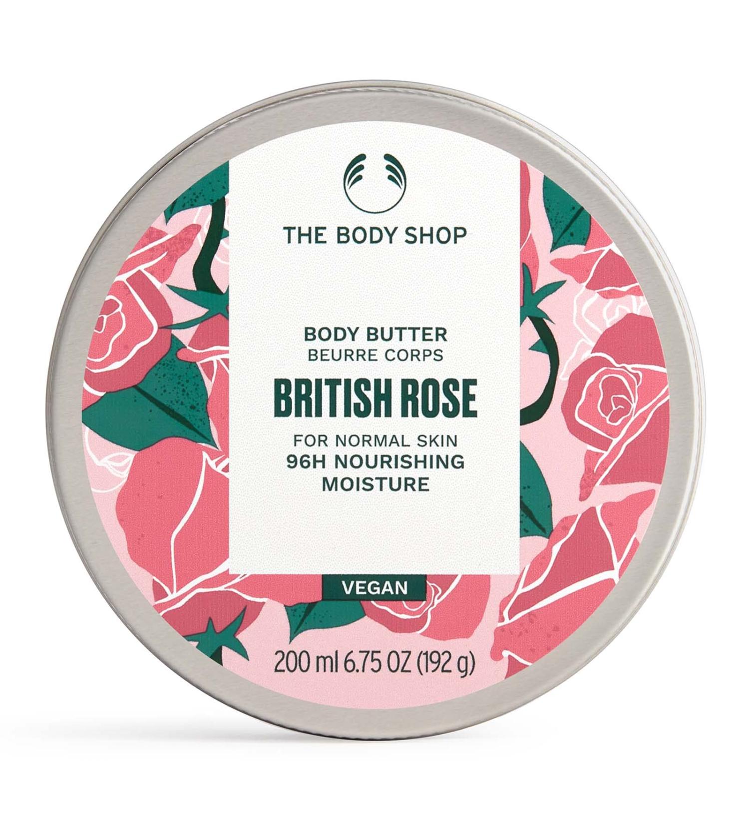 The Body Shop British Rose Body Butter 6.75 oz - Nourishing Vegan Skincare for Normal Skin - Buy Online on GoSupps.com