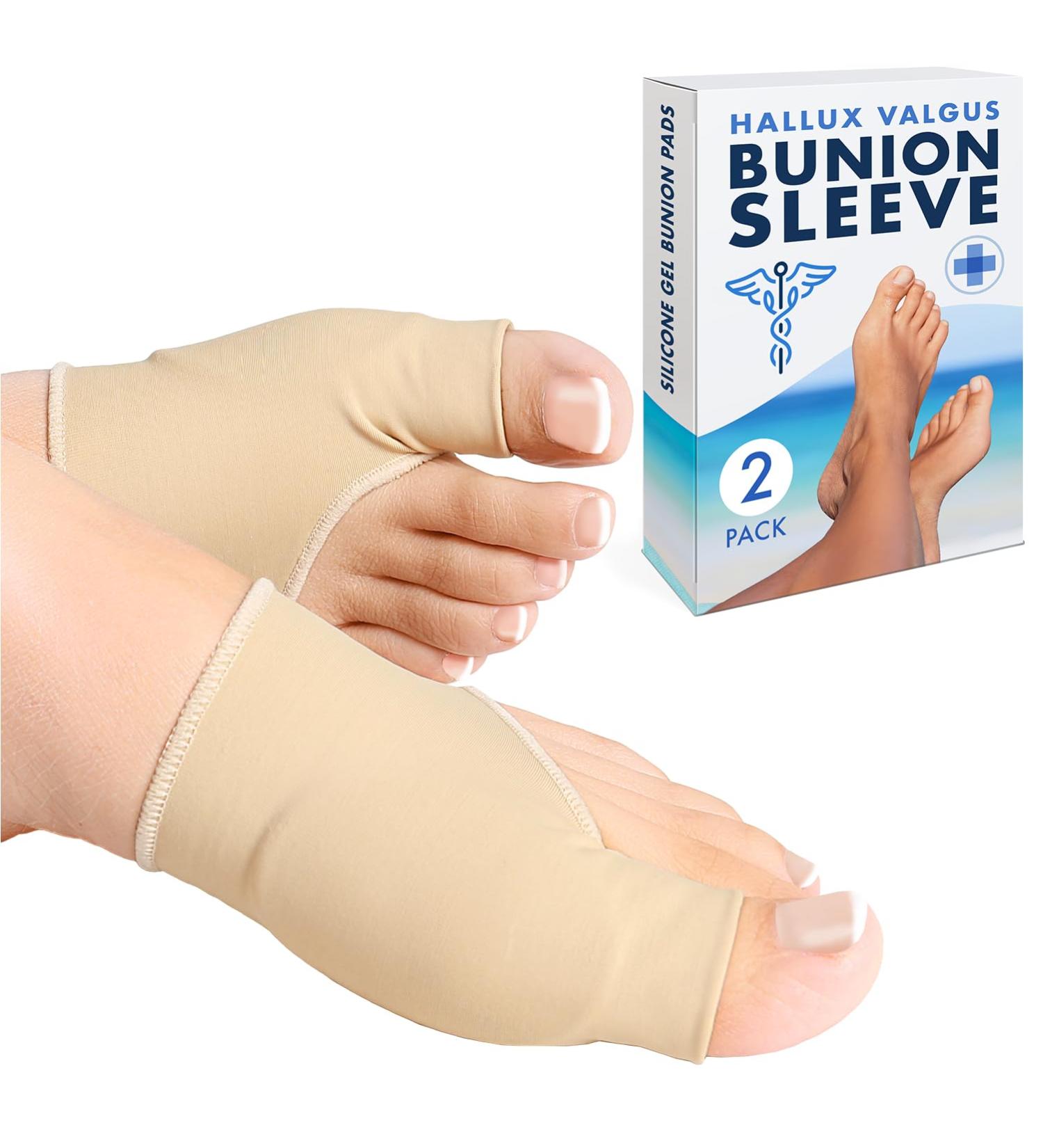 Bunion Support Sleeve with Silicone Gel Pads - 2 Pack Toe Protectors for Big Toe Pain Relief (S-M US 6-10) - All Things Accessory - Buy Online on GoSupps.com