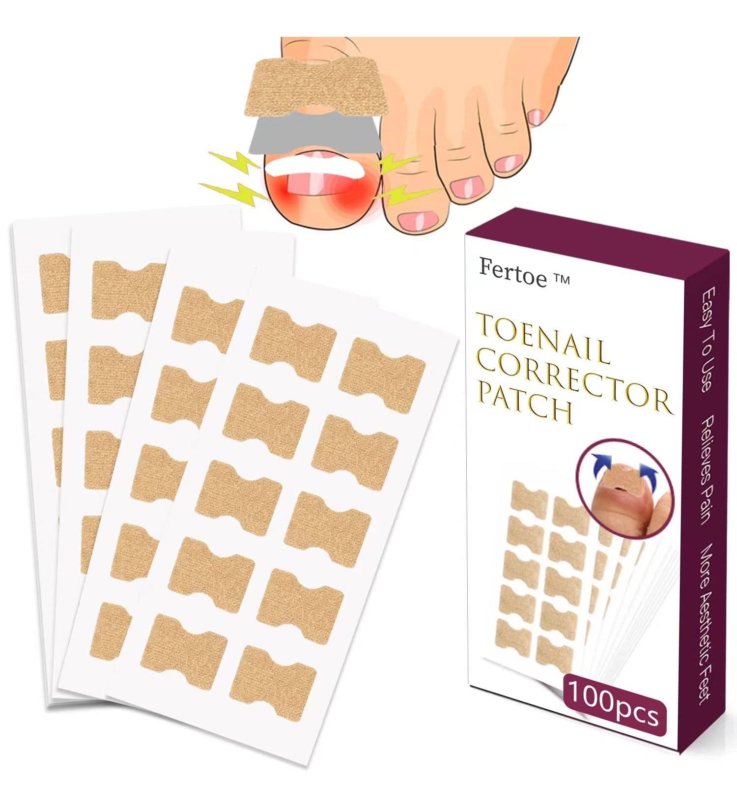 Fertoe Toenail Corrector Patch - 100pcs Ingrown Toenail Correction Strips for Painless Pedicure - Buy Online on GoSupps.com