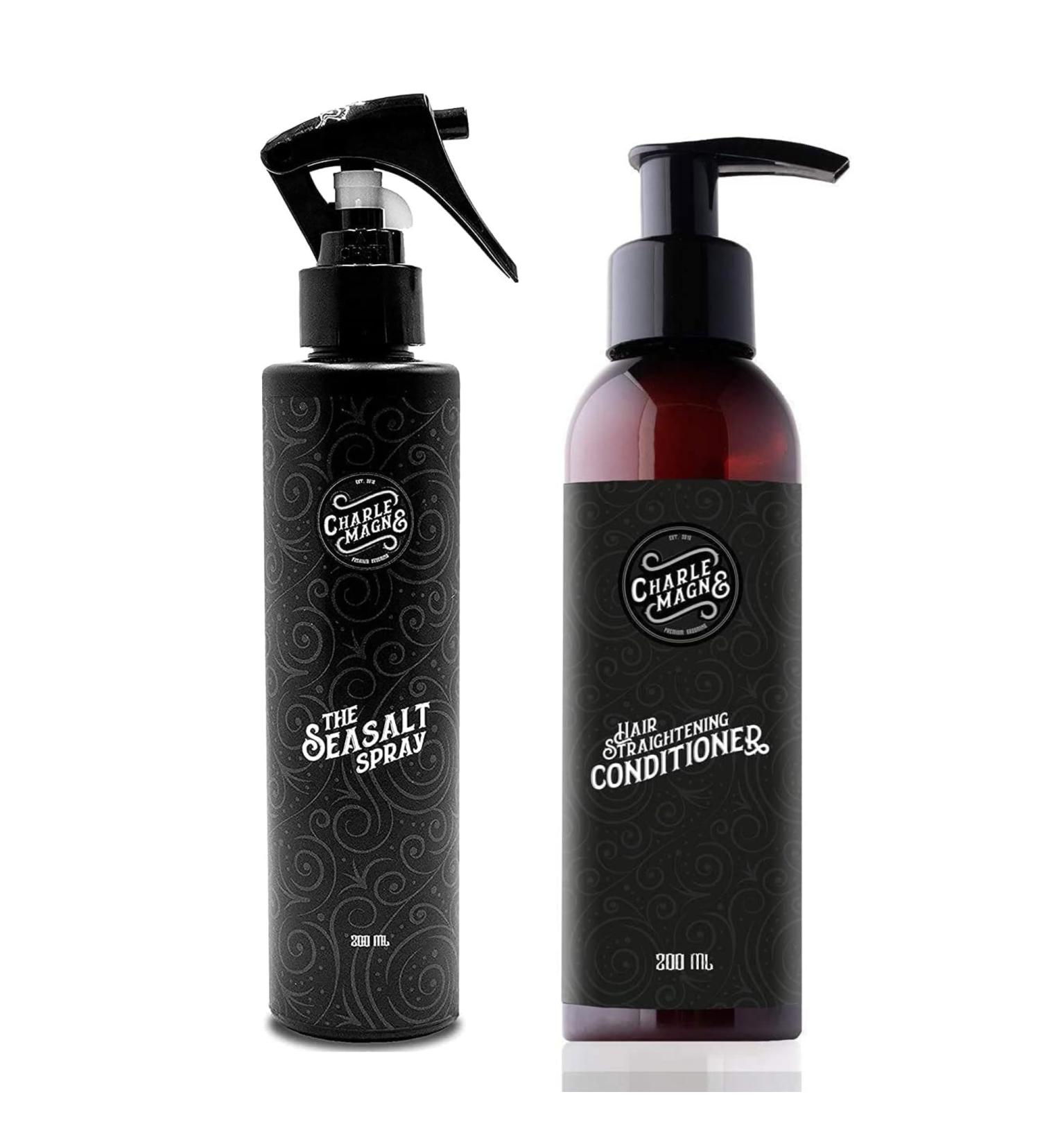 Charlemagne Pack of 2 Sea Salt Spray & Men's Hair Conditioner (200ML) Each Men's Hair Care Products - Buy Online on GoSupps.com