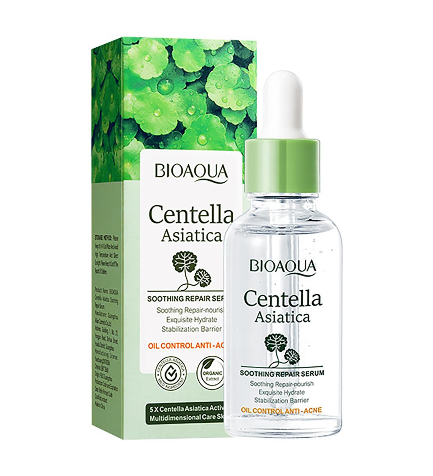 BIOAQUA Centella Asiatica Serum - Soothing Repair Oil Control & Anti-Acne Skin Care - 30ml - Buy Online on GoSupps.com