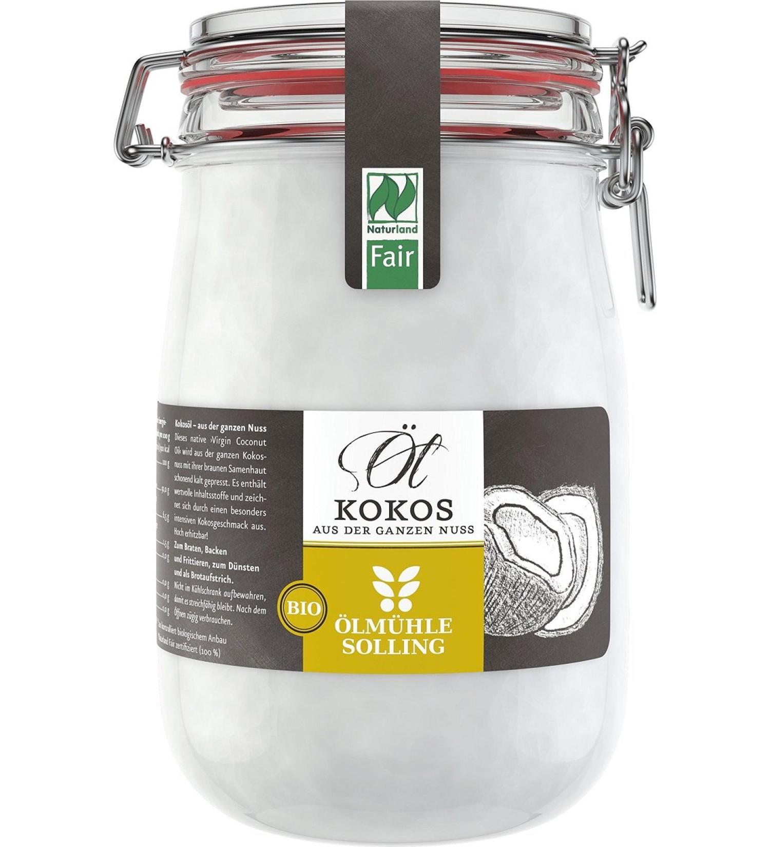  lm hle Solling Bio & Fair Coconut Oil in Iron-On Glass 1000 ml - Buy Online on GoSupps.com