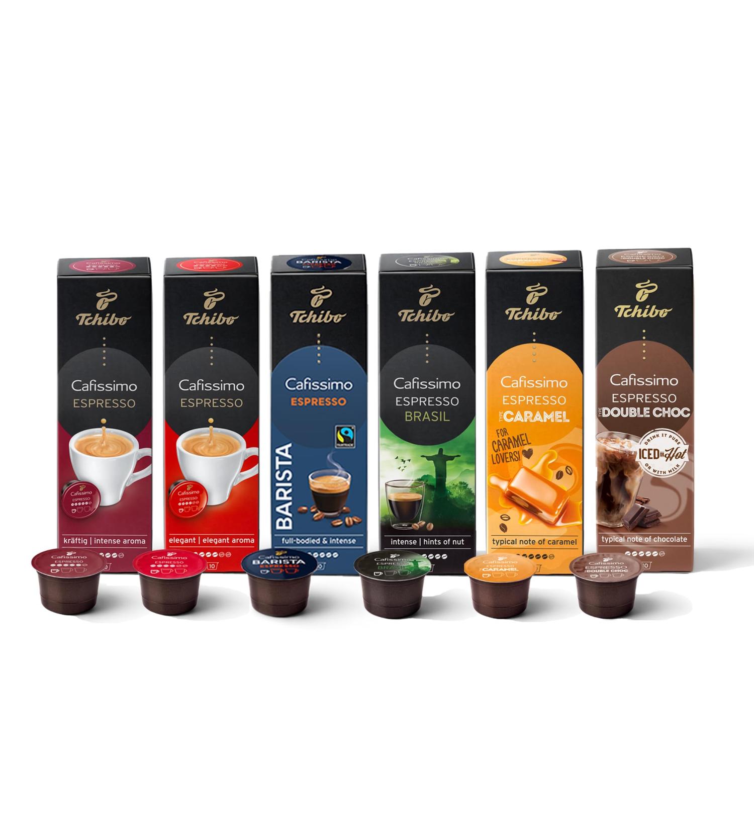 Tchibo Cafissimo Tast Espresso Edition 60 Sustainable & Fair Trade Coffee Capsules (6x10 Varieties) - International Shipping Available - Buy Online on GoSupps.com