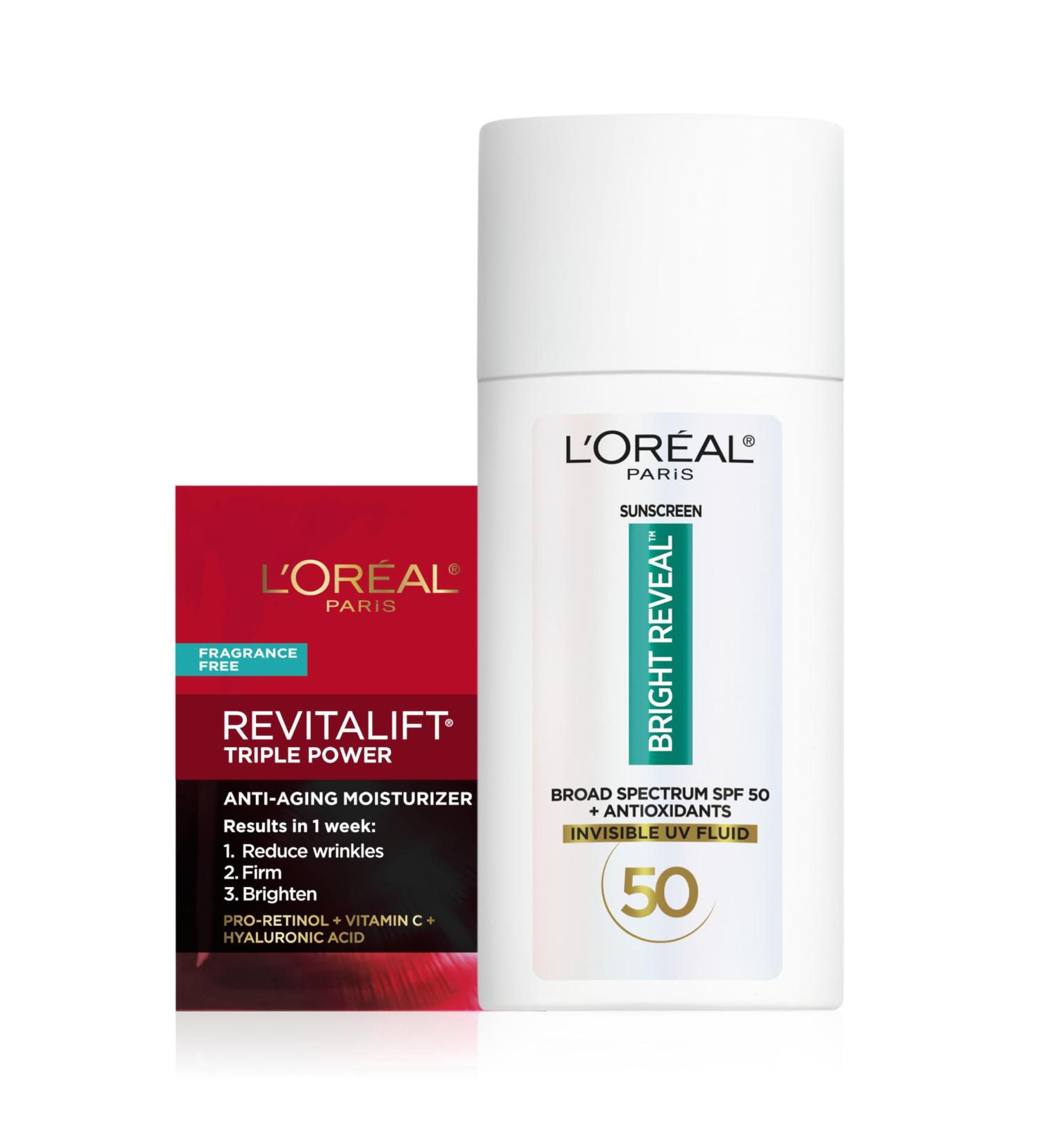 L'Oreal Paris Bright Reveal Broad Spectrum Daily SPF 50 UV Lotion 1.7 fl oz + Moisturizer Sample 1.7 Fl Oz (Pack of 1) - Buy Online on GoSupps.com