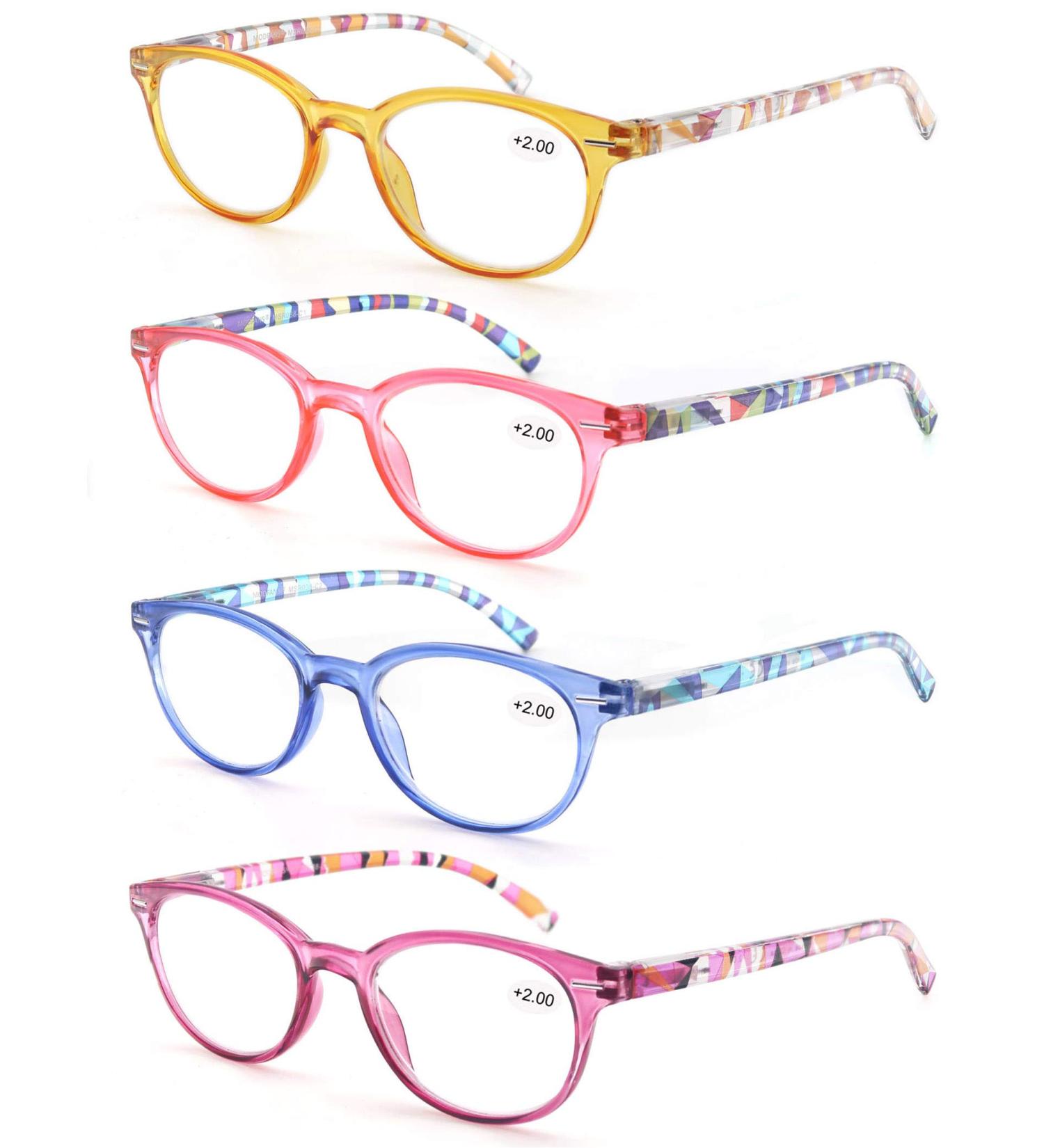 MODFANS 4 Pack Reading Glasses for Women - 1.75 Round Fashionable Comfortable High Quality & Great Reading Aid in Mixed Colors - Buy Online on GoSupps.com