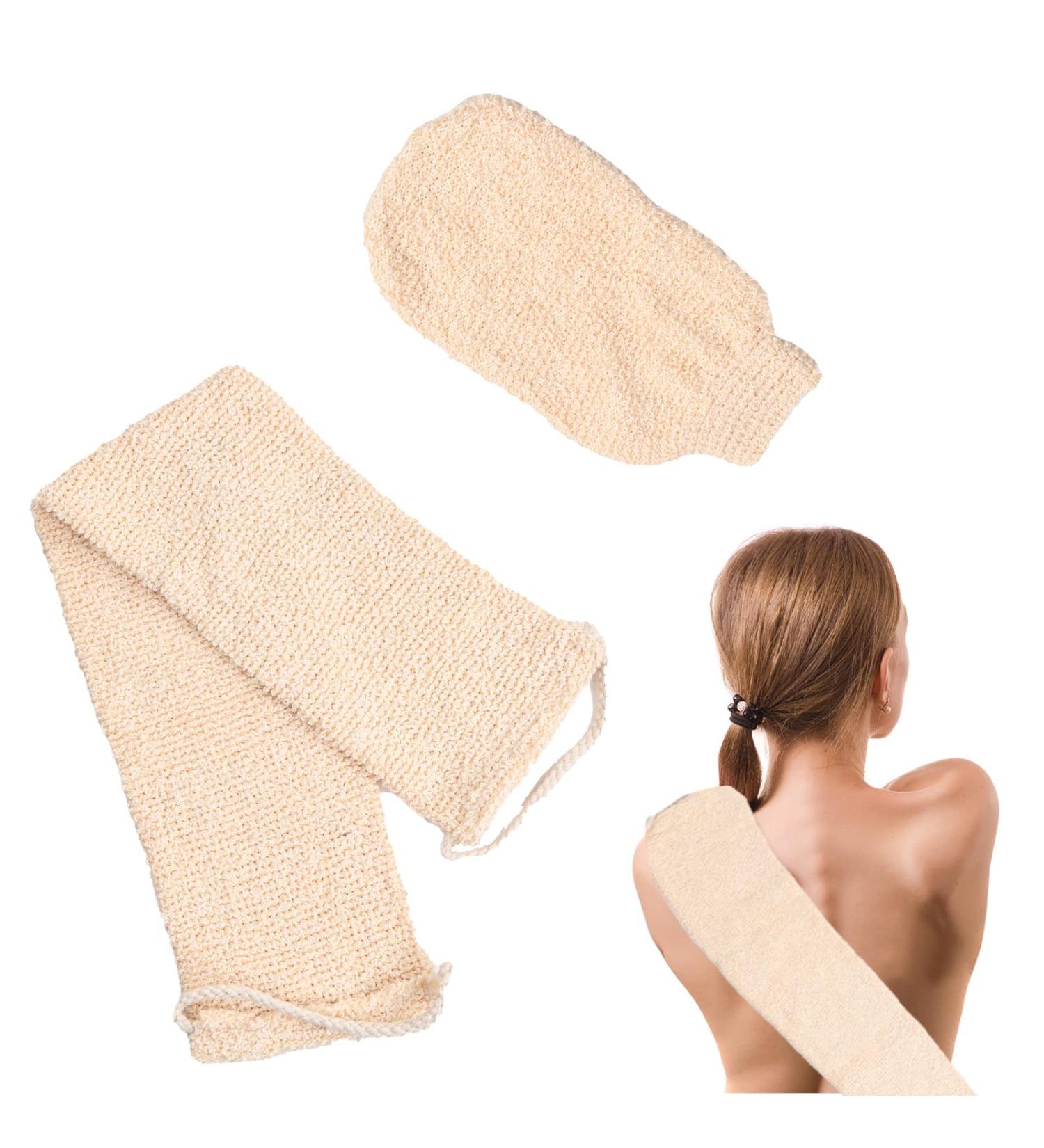 Premium Peeling Gloves & Back Scrubber for All - Ramie Bath Gloves for Men Women & Children | International Shipping - Buy Online on GoSupps.com