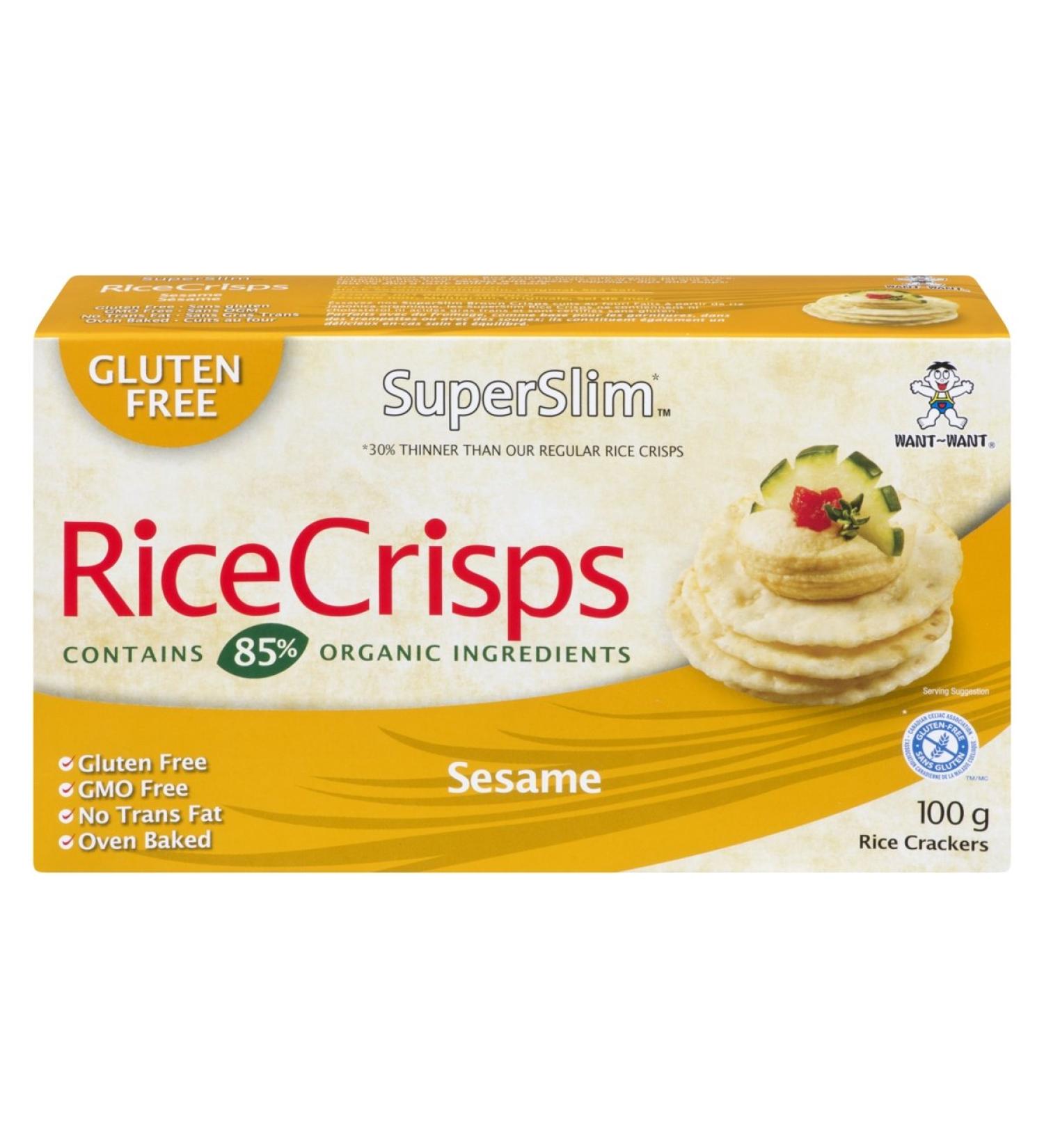 Superslim Superslim Rice Crisps Sesame 100g (Pack of 12) Sesame 1200 grams