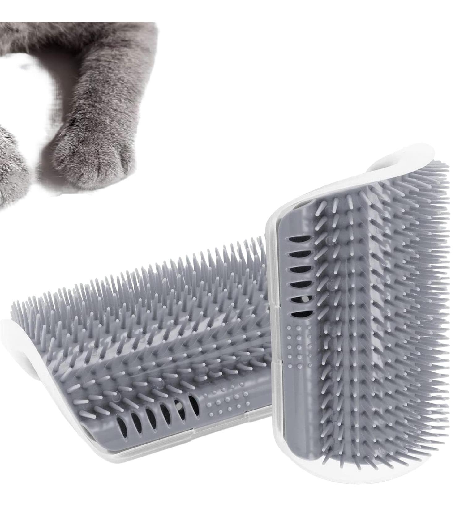 Cat Self Grooming Accessories | Cat Corner Brush with Catnip | Pets Corner Adhesive Rubbing Brush | Cat Accessories for Face and Body Rubs - Buy Online on GoSupps.com