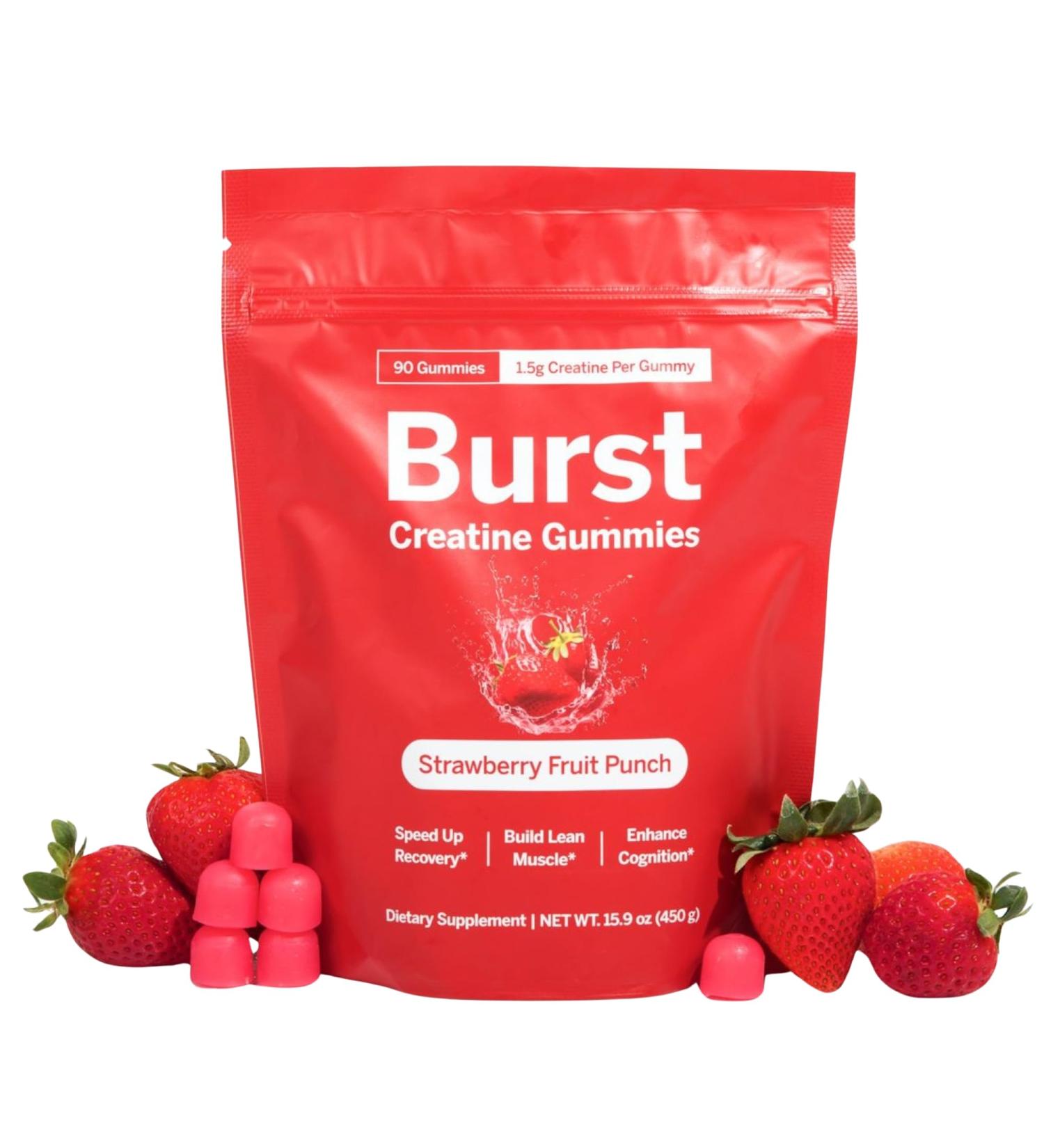 Buy Creatine Monohydrate Gummies - 1.5g per Gummy - Build Muscle & Recover Faster - Strawberry Flavor - 90ct - International Shipping Available - Buy Online on GoSupps.com