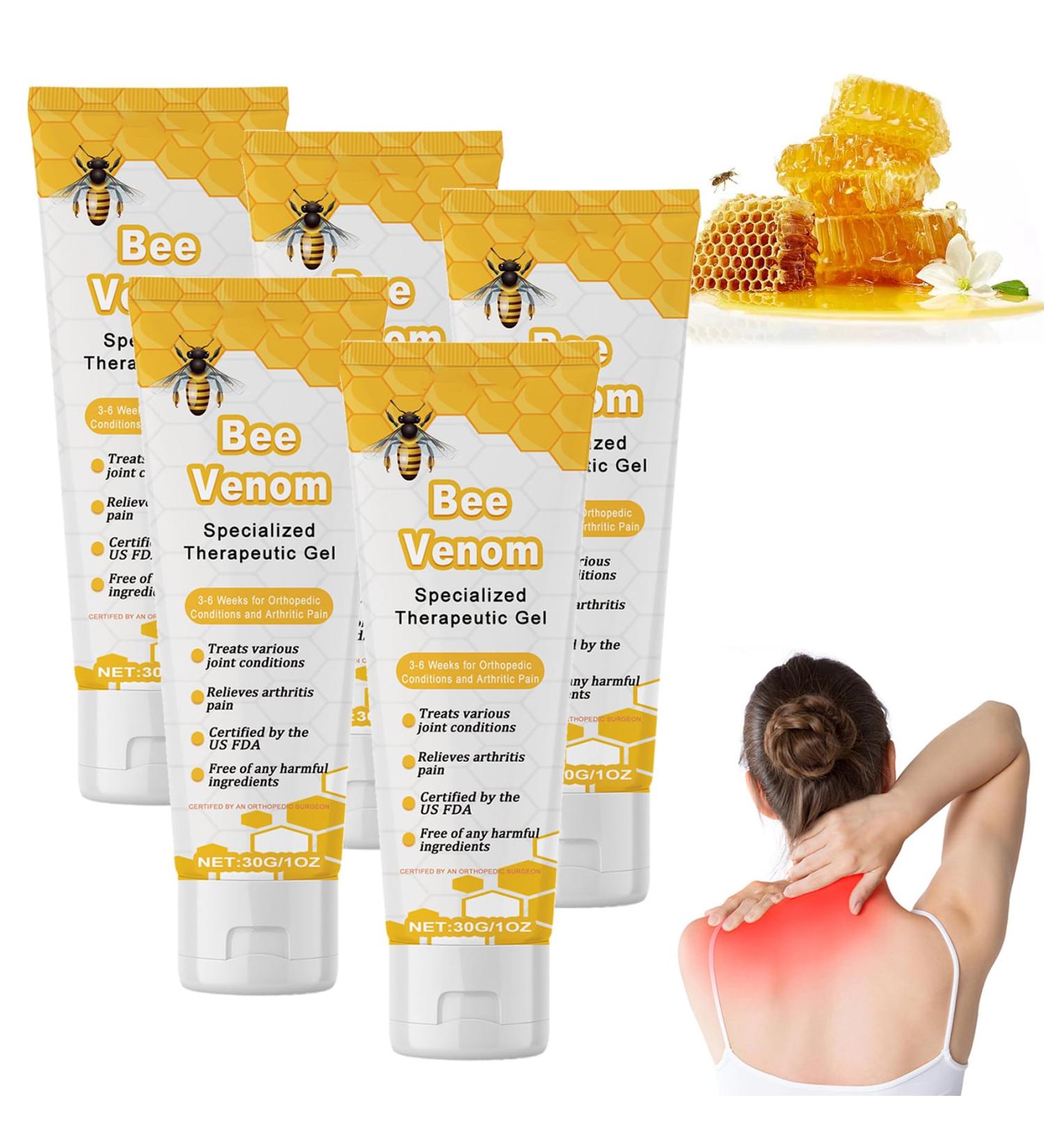Aeehfeng Bienengift Gemsten Therapy Pain Relief Gel (5 Pack) - Natural Bee Gift Cream for Soothing Relief | Buy Internationally - Buy Online on GoSupps.com