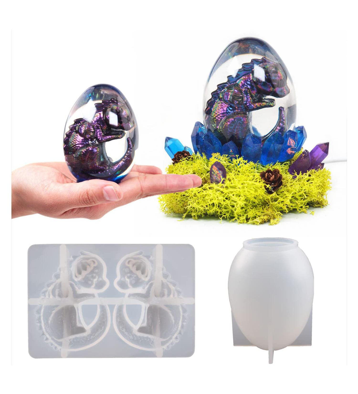 Dragon Egg Resin Mold Set - Fondant, Epoxy, Silicone Molds for Cake Decorating, Concrete, Cement, Polymer Clay - Buy Online on GoSupps.com