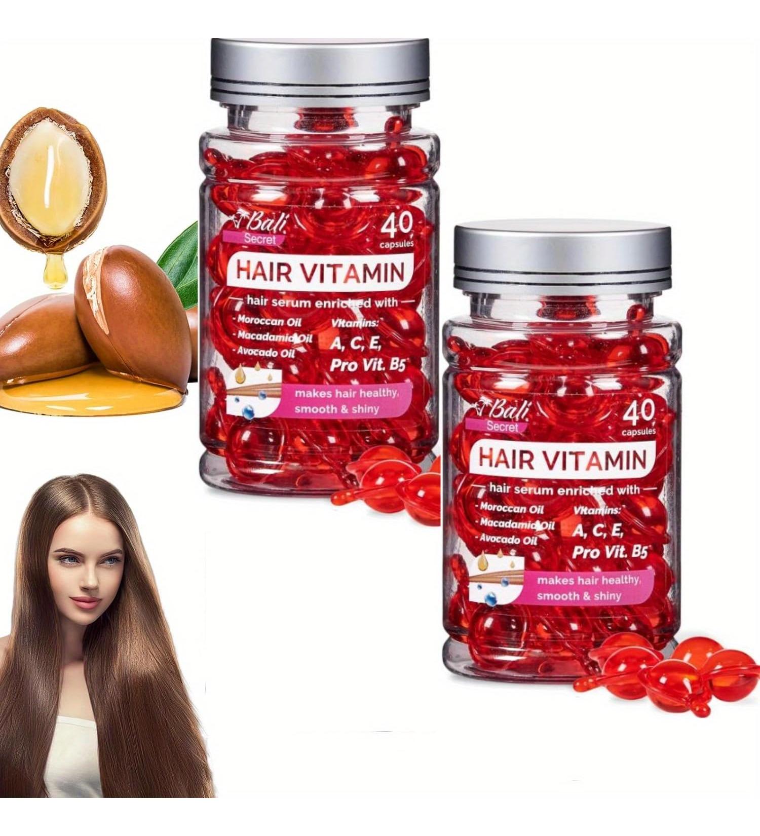 Hair Vitamin Serum Capsules - Repair Damaged Hair | Leave-in Treatment Oil for Dry & Damaged Hair (2 Pcs - Buy Online on GoSupps.com
