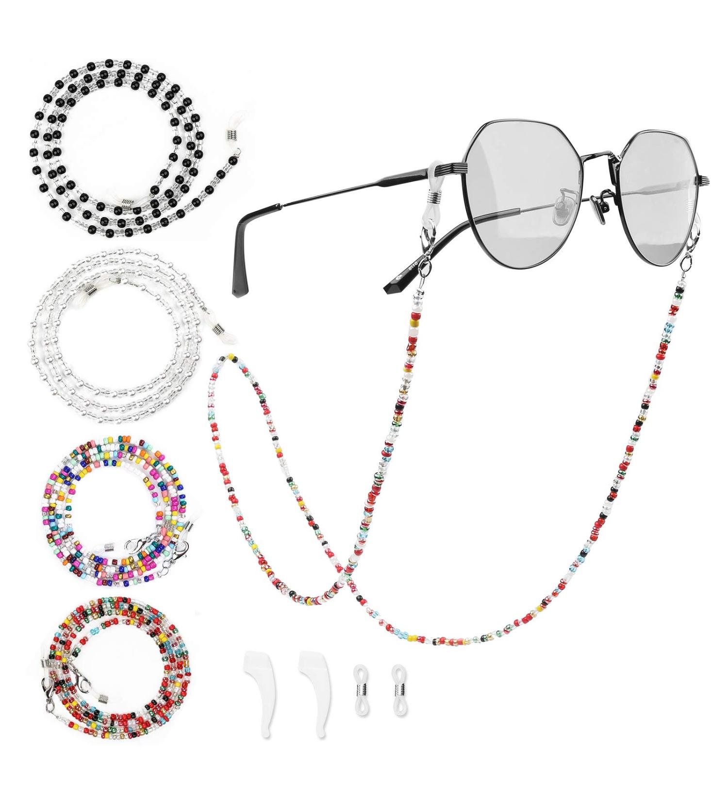 Buy HC 4 Pieces Eyeglass Chains with Pearls | Non-Slip Lanyards for Reading Glasses & Face Masks - Stylish & Functional Accessories - Buy Online on GoSupps.com