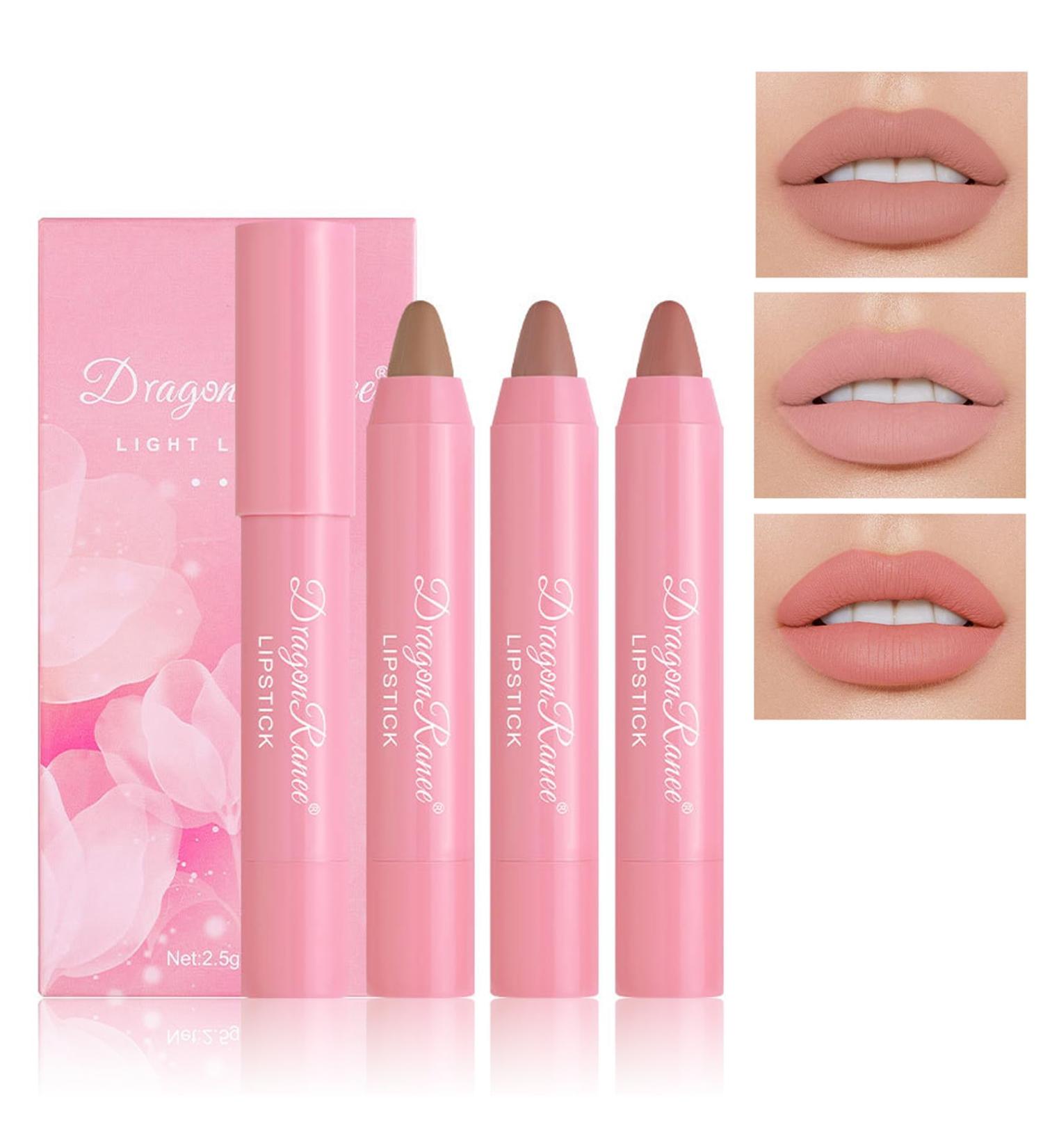 Buy CAHIUYOA 3PCS Nude Matte Lipstick Set - Smooth Velvet Lip Crayon & Non-Stick Cup Lip Gloss for Women - Perfect Lip Makeup Set A - Buy Online on GoSupps.com