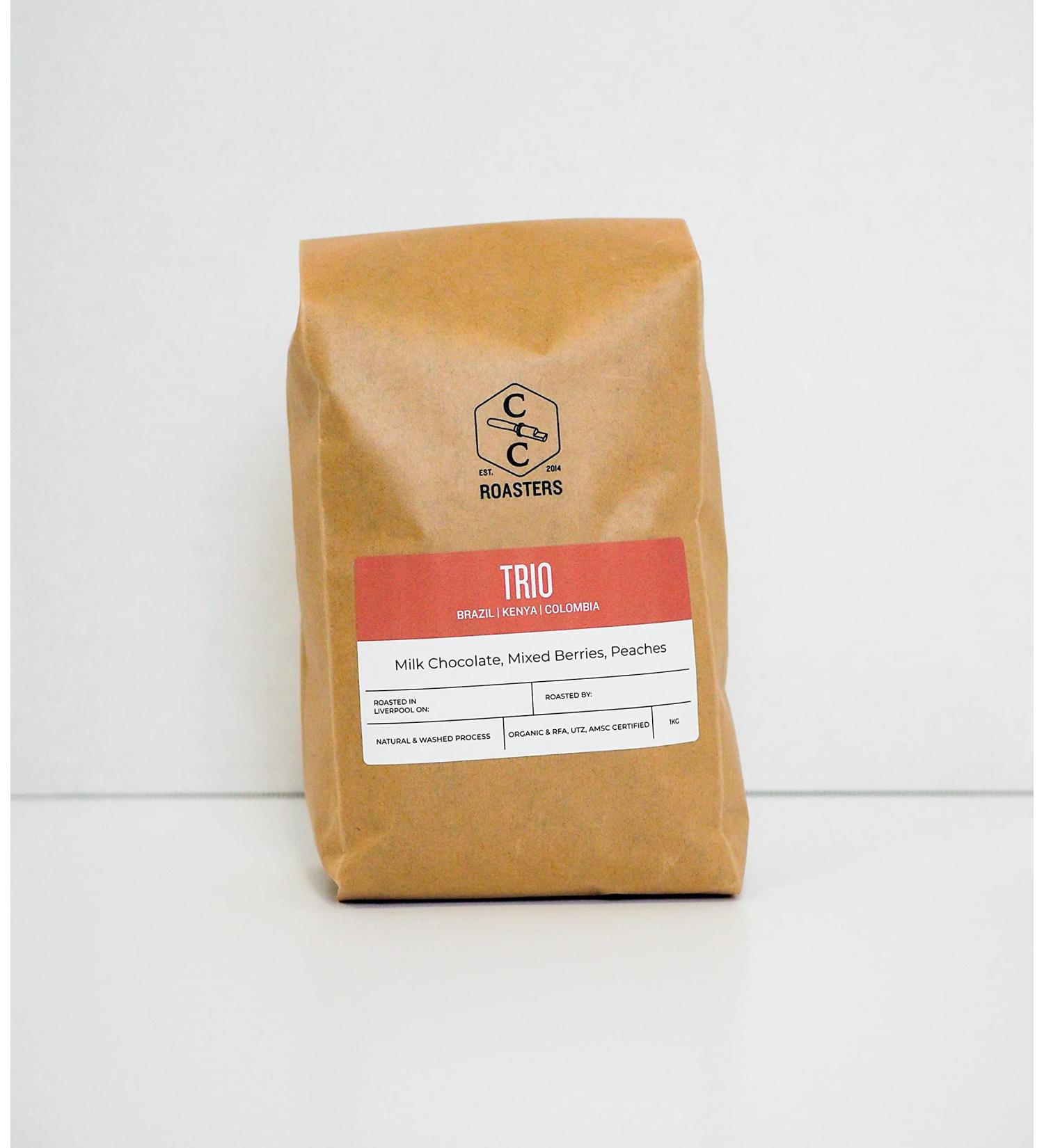 Crosby Coffee Roasters Trio Blend 100% Arabica Speciality Coffee - Light to Medium Roast Espresso Grind 1kg