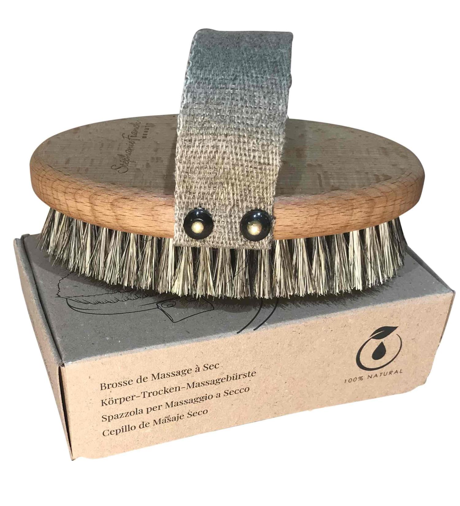 Stephanie Franck Beauty Dry Brushing Body Brush - Eco-Friendly Tampico Fiber & Horse Hair - Peeling & Firming Skin - Plastic-Free Made in Germany - Buy Online on GoSupps.com