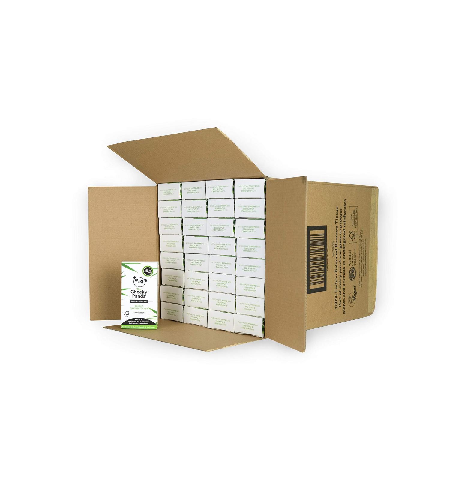 Buy The Cheeky Panda Bamboo Handkerchiefs - 960 Eco-Friendly Tear-Resistant & Plastic-Free - Perfect for Travel - 10 Packs of 96 Towels - Buy Online on GoSupps.com