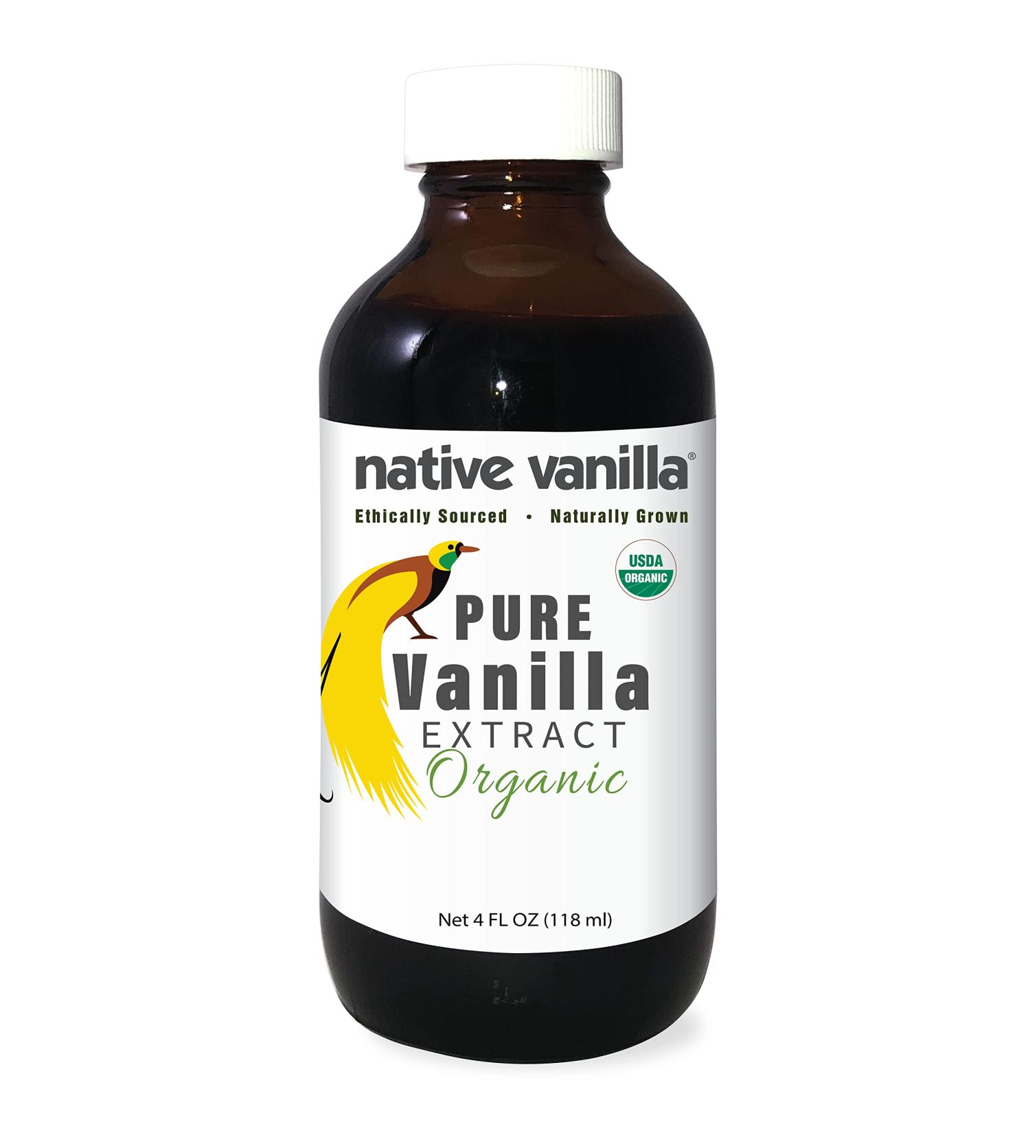 Native Vanilla - Organic Pure Vanilla Extract 4 fl oz - Ideal for Cooking, Baking, and Dessert Crafting - Buy Online on GoSupps.com