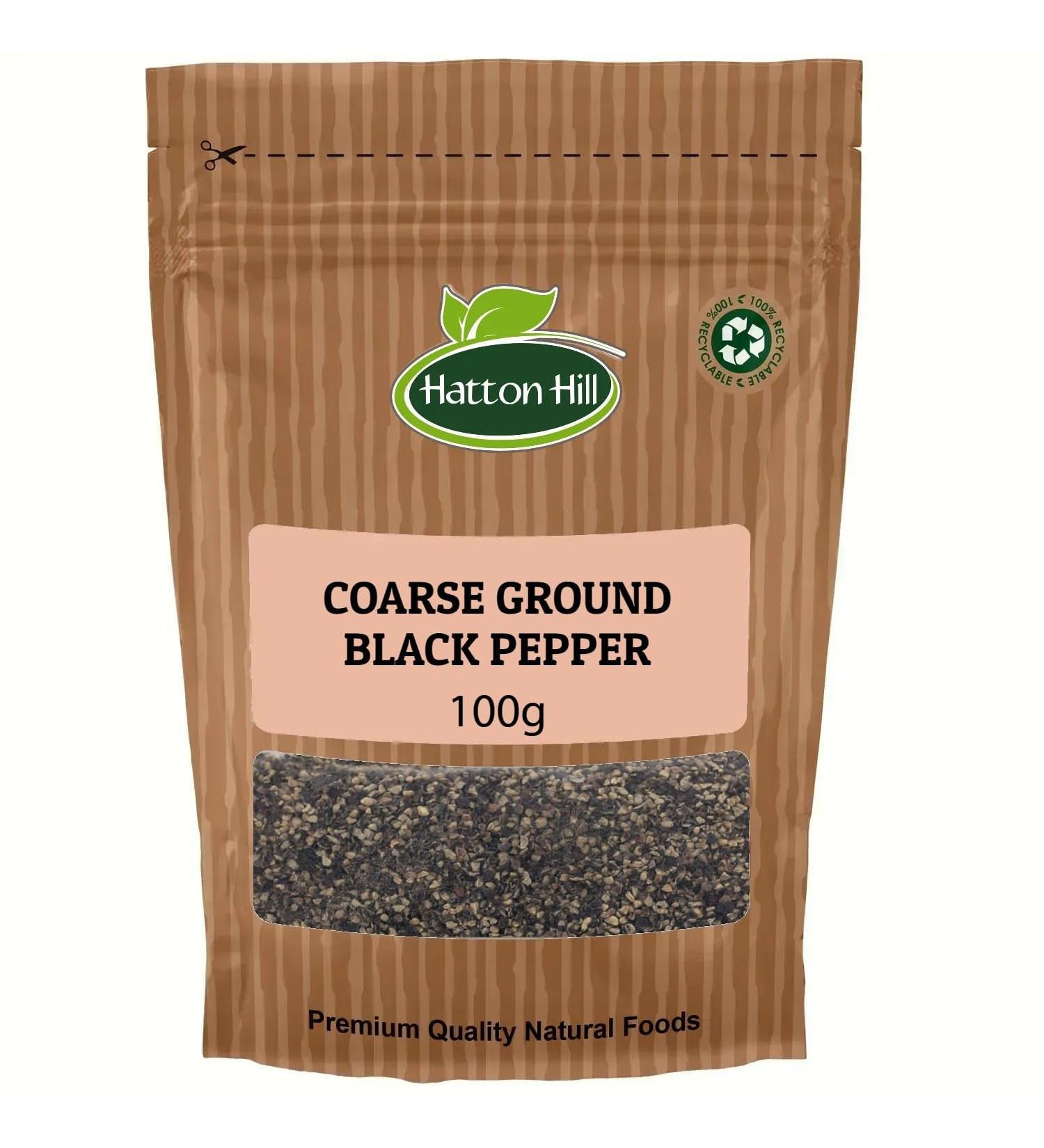 Cracked Black Pepper (Coarse Ground) 100g by Hatton Hill