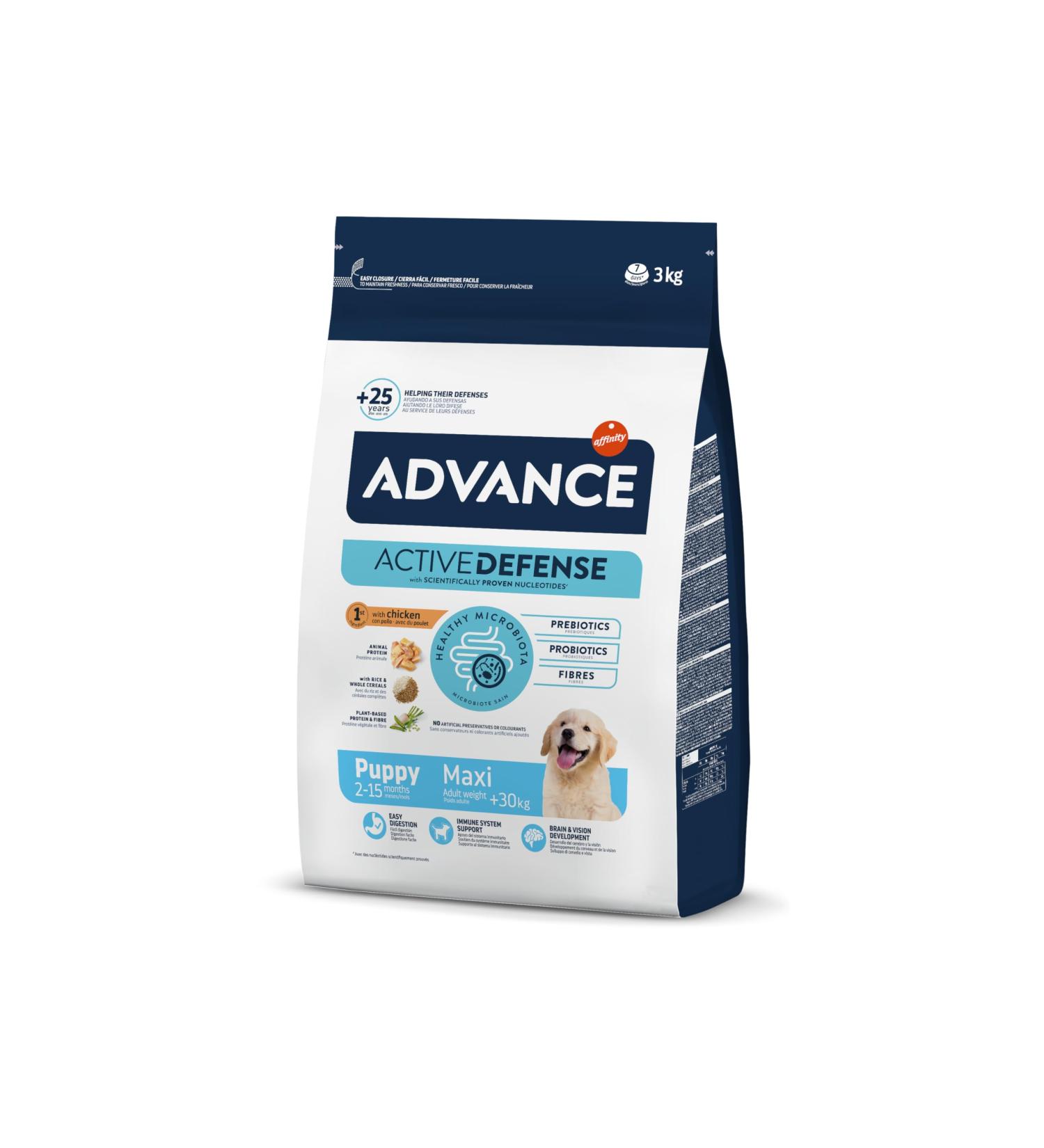 Advance Maxi Puppy - Large Breed Puppy Food (2 to 12 months) with Chicken - 3kg - Buy Online on GoSupps.com