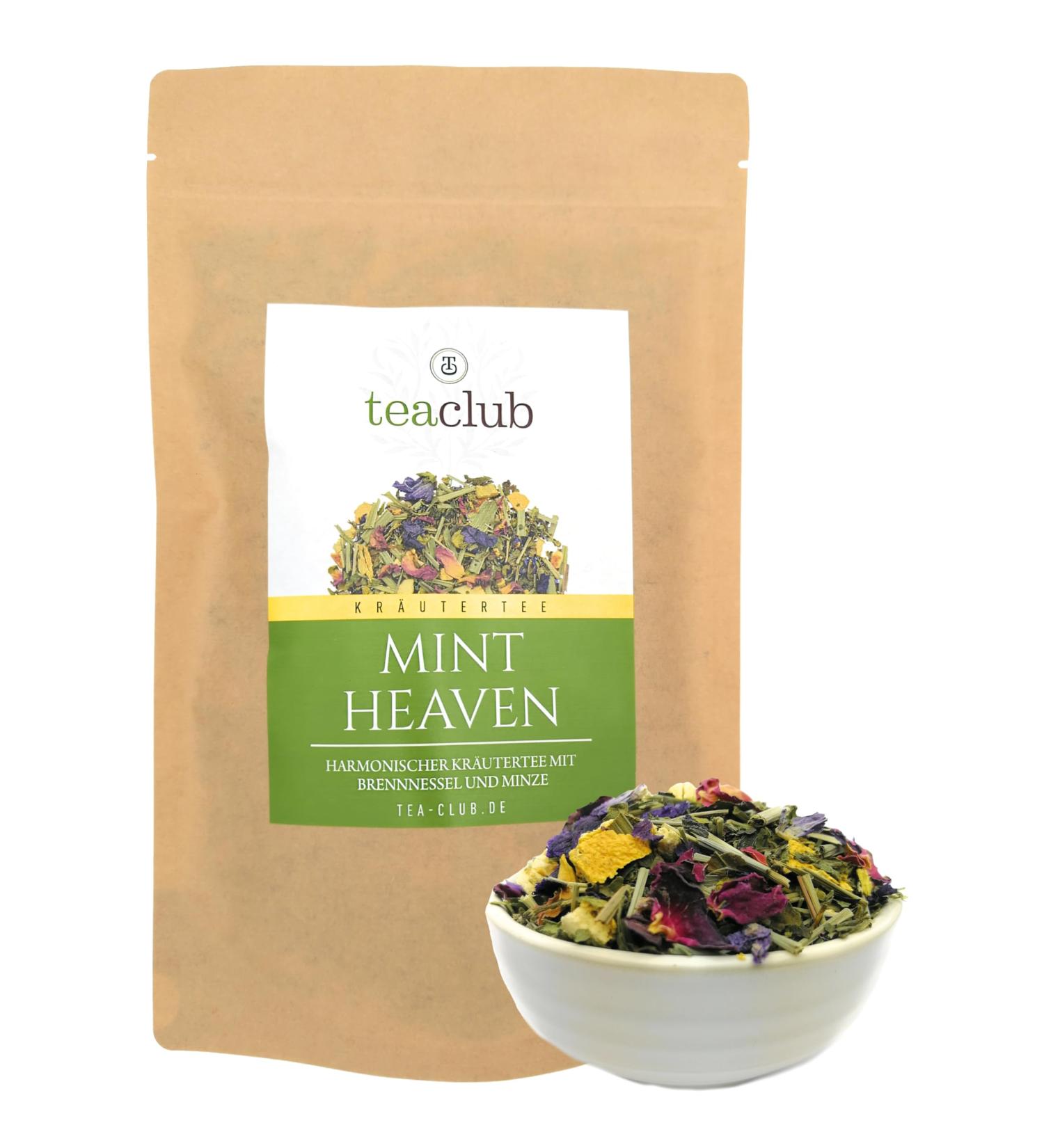 TeaClub Tisane alcalinisante en vrac 100g m lange de tisanes avec ortie citronnelle menthe bien- tre Mint Heaven - Buy Online on GoSupps.com