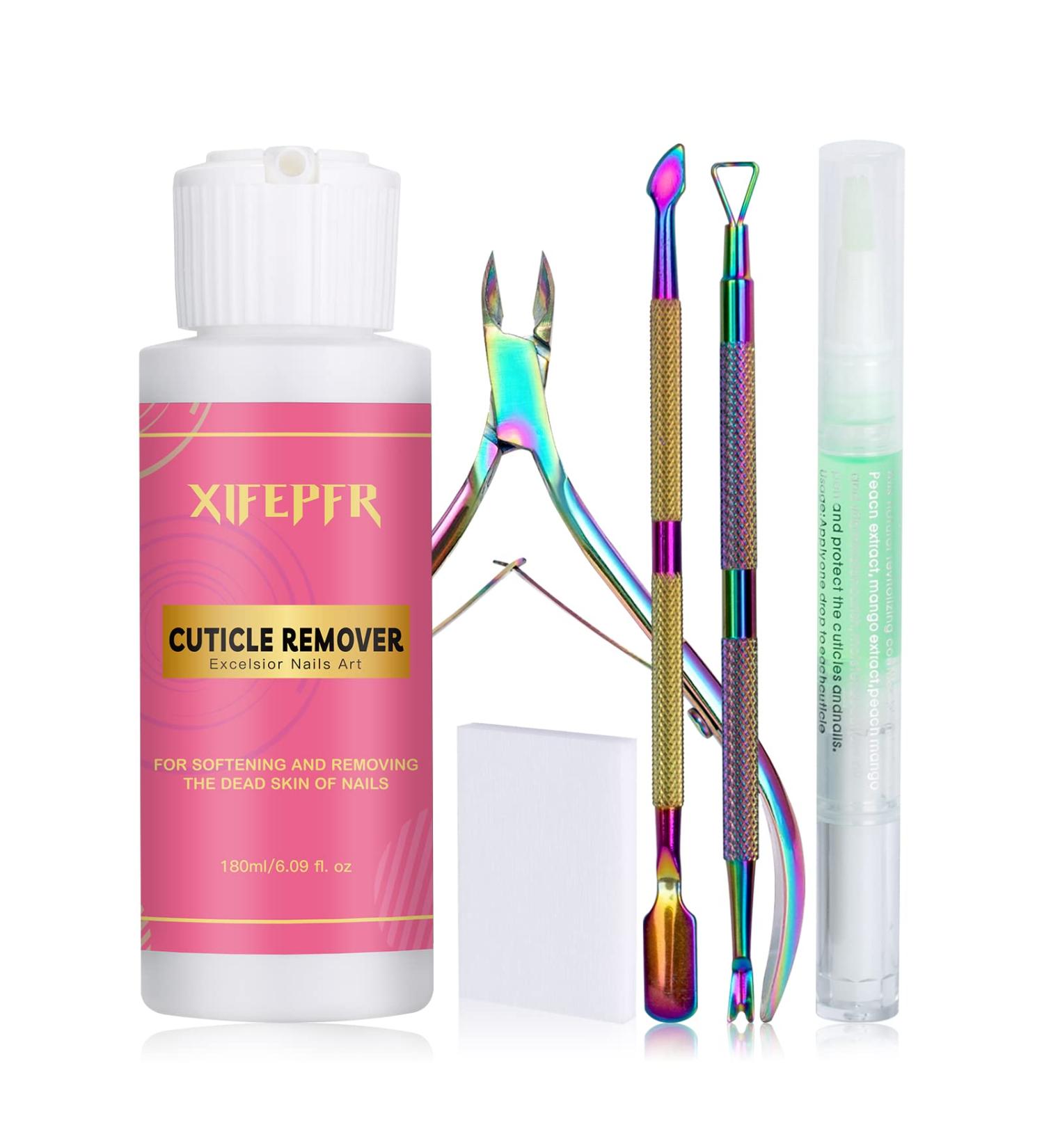 XIFEPFR Cuticle Remover Kit - 6.09 Oz Cuticle Remover Cream Liquid with Cuticle Oil Pen Cuticle Trimmer Cuticle Nipper Cuticle Pusher for Professional Manicure Cuticle Care Nail Salon Home DIY - Buy Online on GoSupps.com
