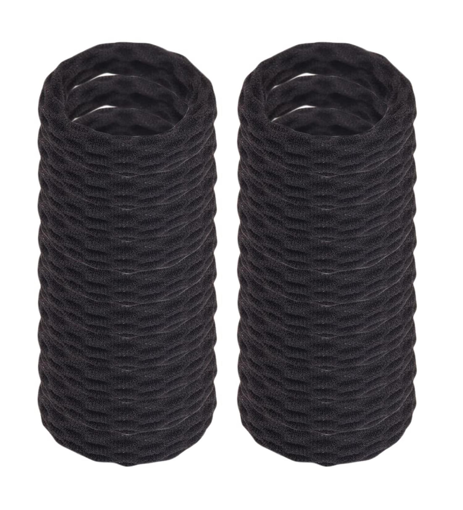 Liujzzj 20 Pack Seamless Thick Cotton Hair Ties | No Kink Slipproof & Stretchy Black Hair Bands for All Hair Types - Buy Online on GoSupps.com