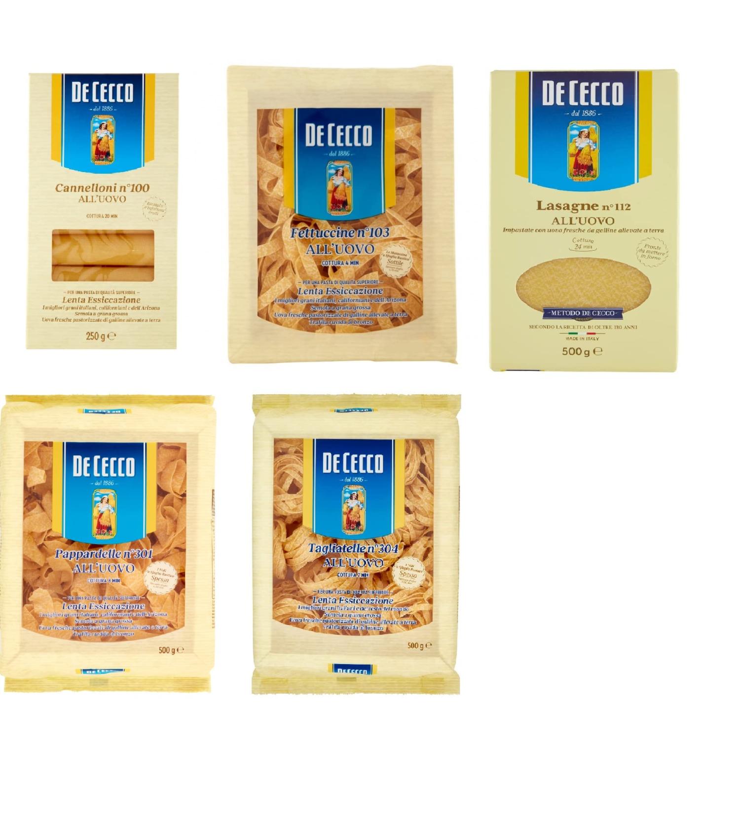  Italian Gourmet E.R. Kit de test De cecco all'uovo P tes avec uf 1 x 250 g 4 x 500 g + Italian Gourmet Polpa 400 g - Buy Online on GoSupps.com