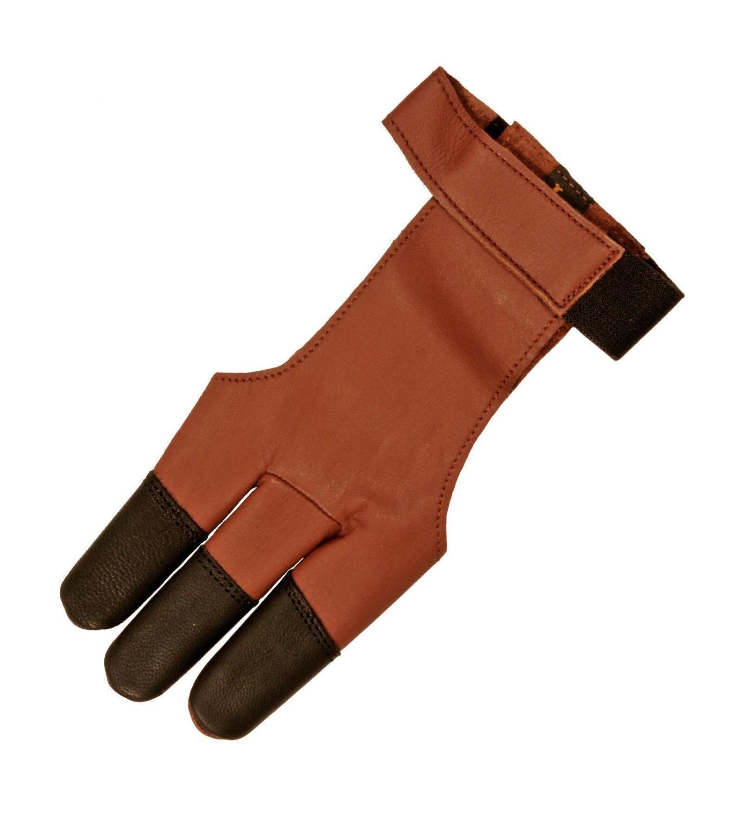 elTORO Traditional Shooting Gloves Tradition (Brown-Black) Archery (XS)