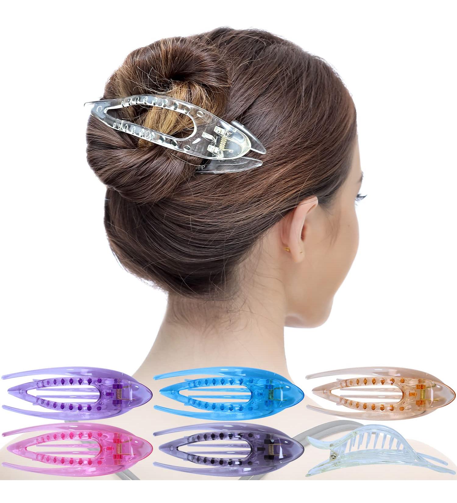 Buy RC Roche 6-Piece French Curved Hair Clips - High Quality Non-Sliding Hair Clamps for Women & Girls - Transparent & Durable Hair Accessories - Buy Online on GoSupps.com