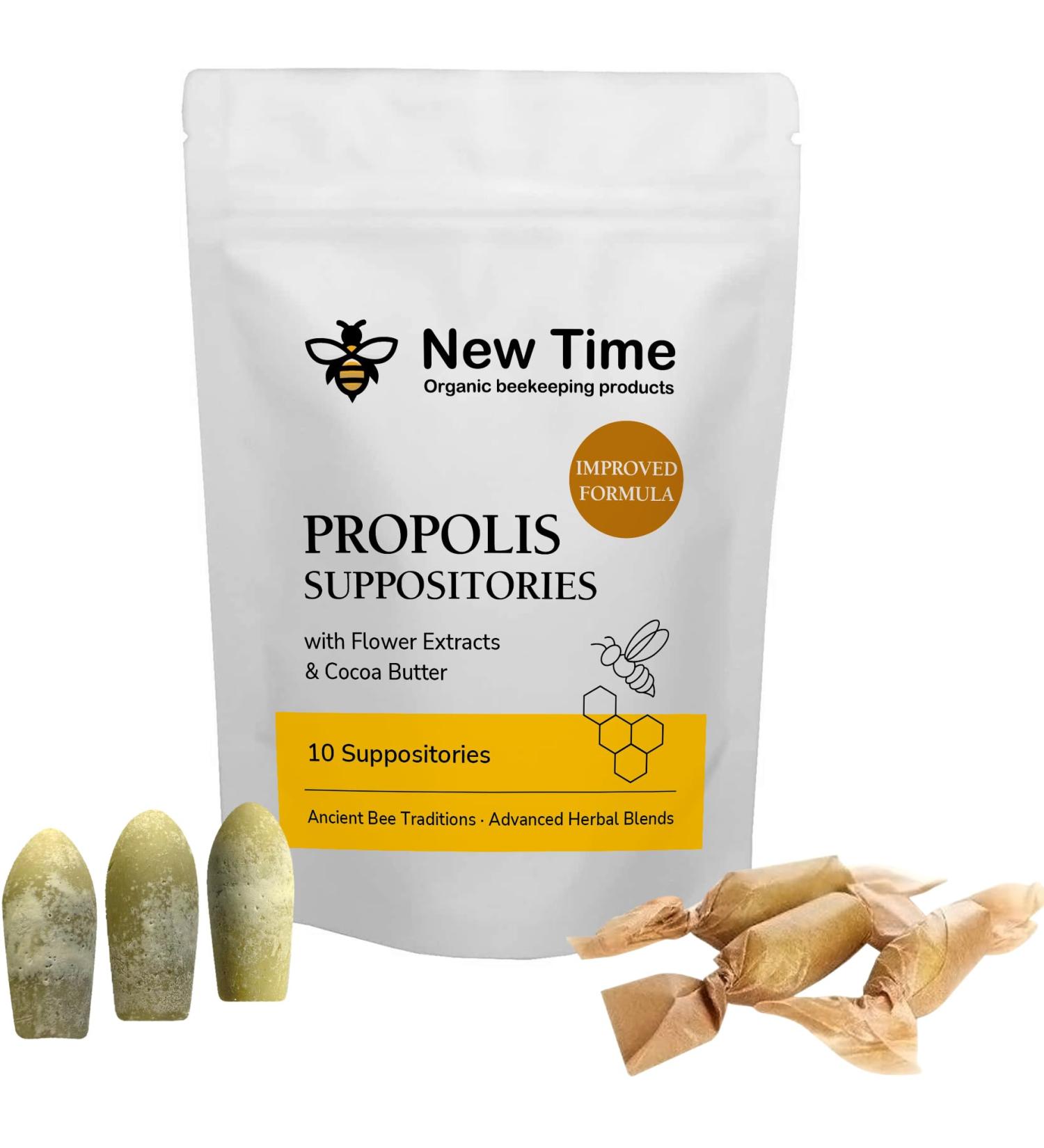 Organic Propolis Suppositories with Manuka Honey Enhanced Formula 30-Day Supply for Men & Women Natural Hemorrhoid Relief Soothes Burning & Itching Propolis + Herbal Extracts - Buy Online on GoSupps.com