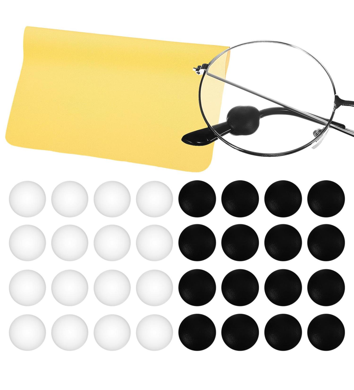 Lurrose Jewelry 20 Pairs Silicone Eyeglass Ear Grips | Round Holders & Cleaning Cloth Comfortable Frame Grips for Eyeglasses | International Shipping Available - Buy Online on GoSupps.com
