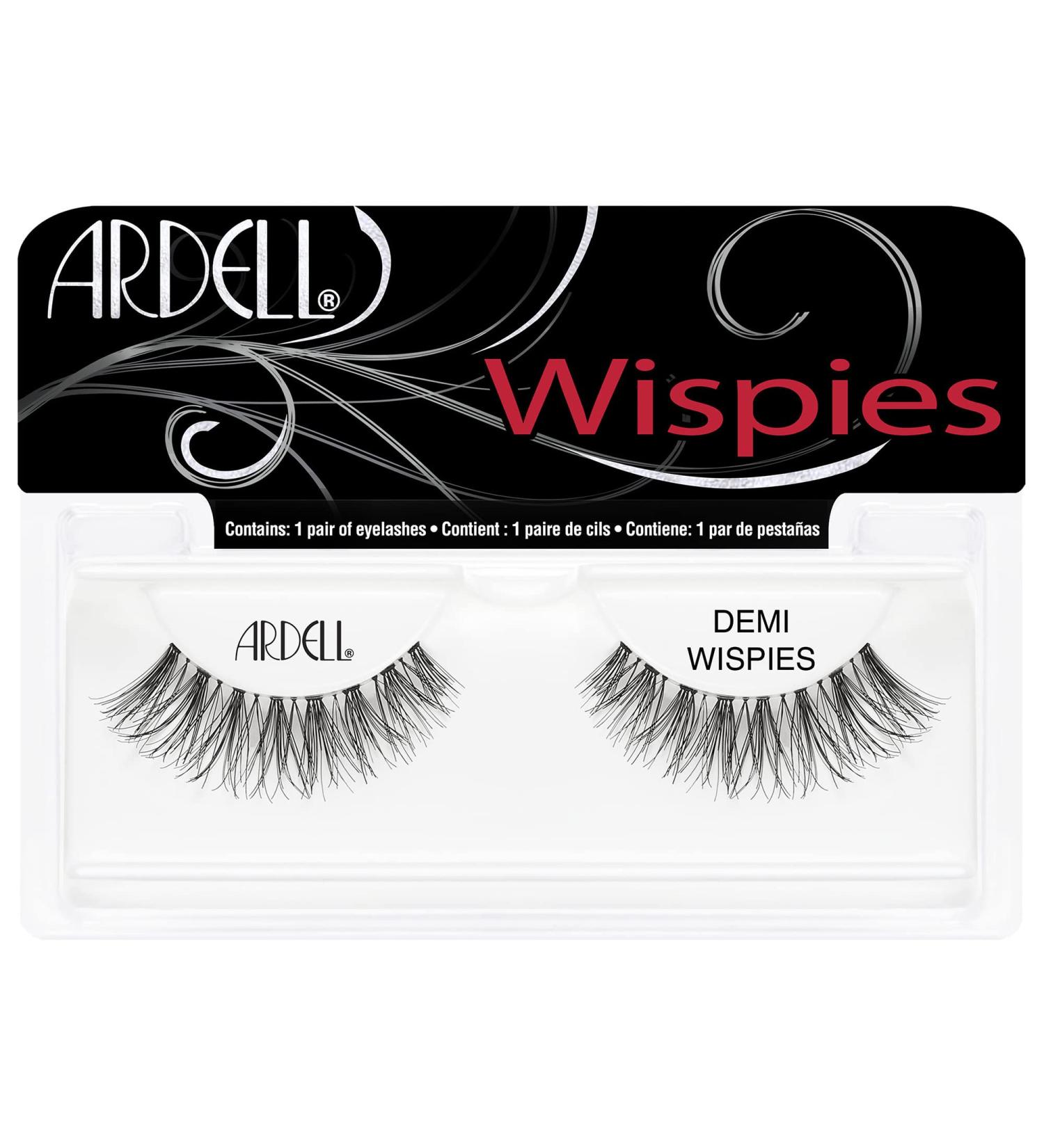 Ardell Invisibands Demi Wispies eyelashes made of real hair black black (without eyelash adhesives) ultra -light flexible and reusable 1 piece (1 Pack)