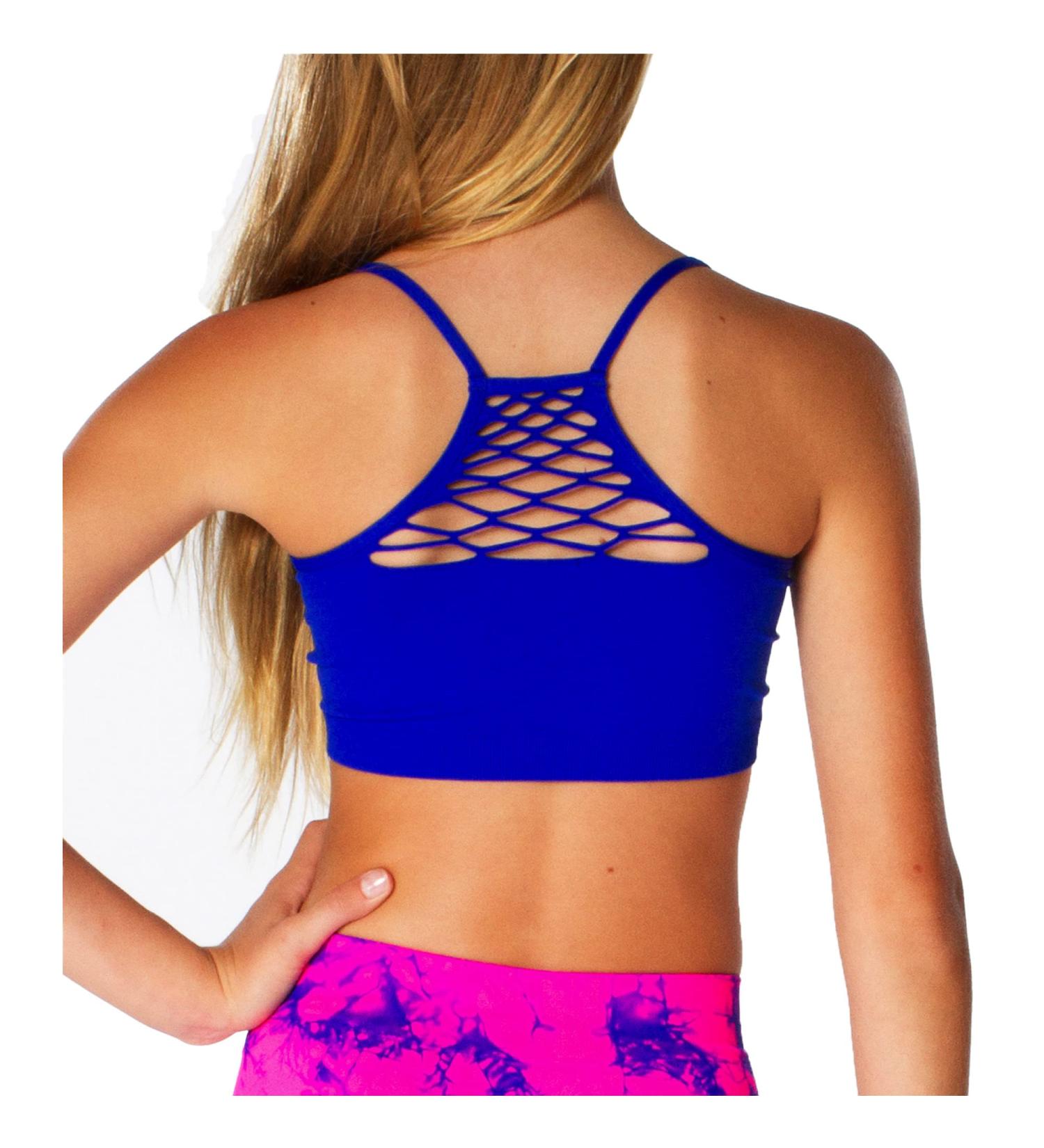 Malibu Sugar Girls (7-14) Peek A Boo Back Bra Cami One Size New Cobalt