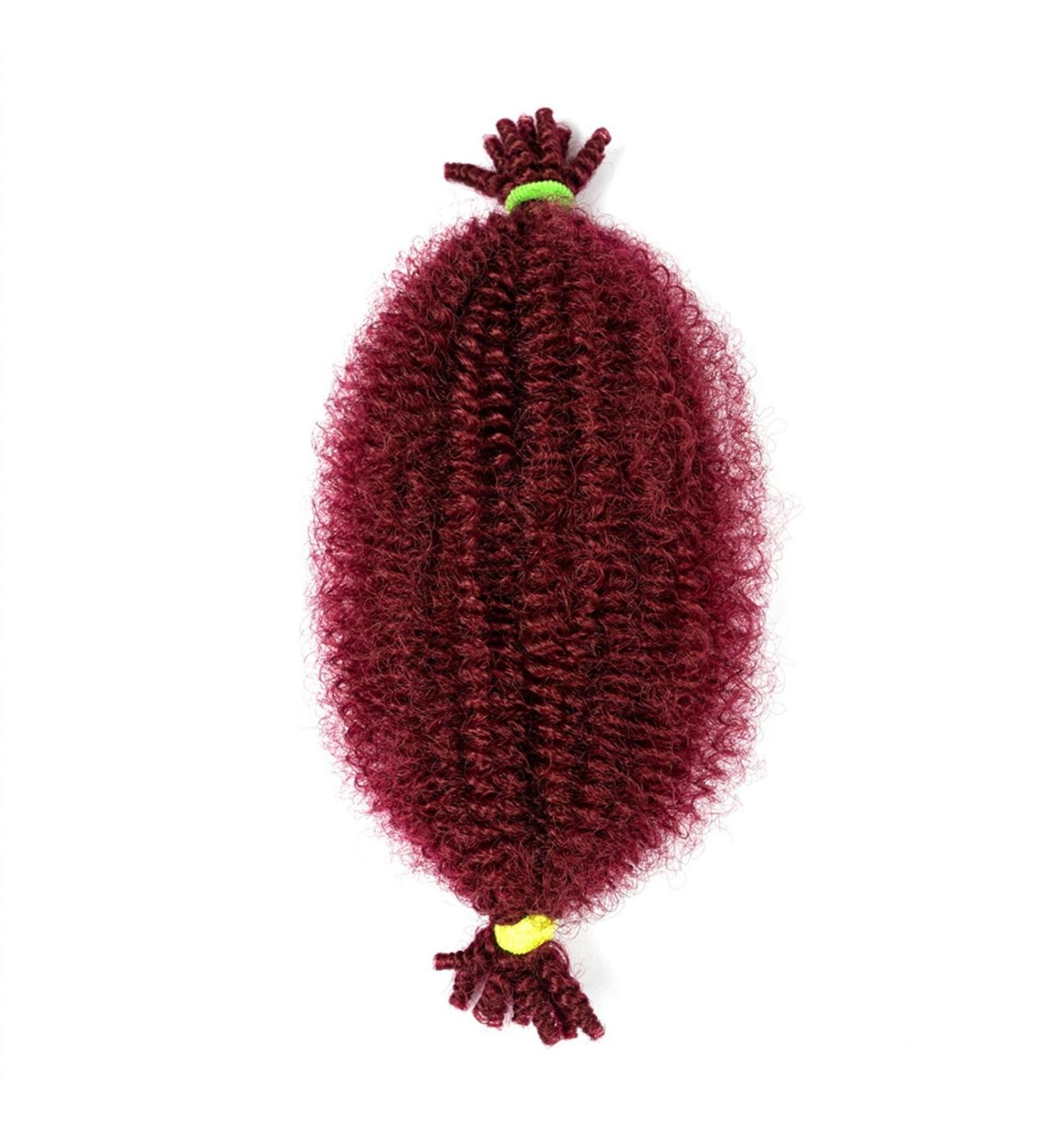 Ponytail Extension Afro Twist Hair 12 Inch Springy Afro Twist Hair Pre Fluffed Spring Twist Crochet Hair Pre Stretched Wrapping Hair for Soft Locs Hair Extensions Ponytail Hair Extension(Color:Burg) 12inches Burg - Buy Online on GoSupps.com
