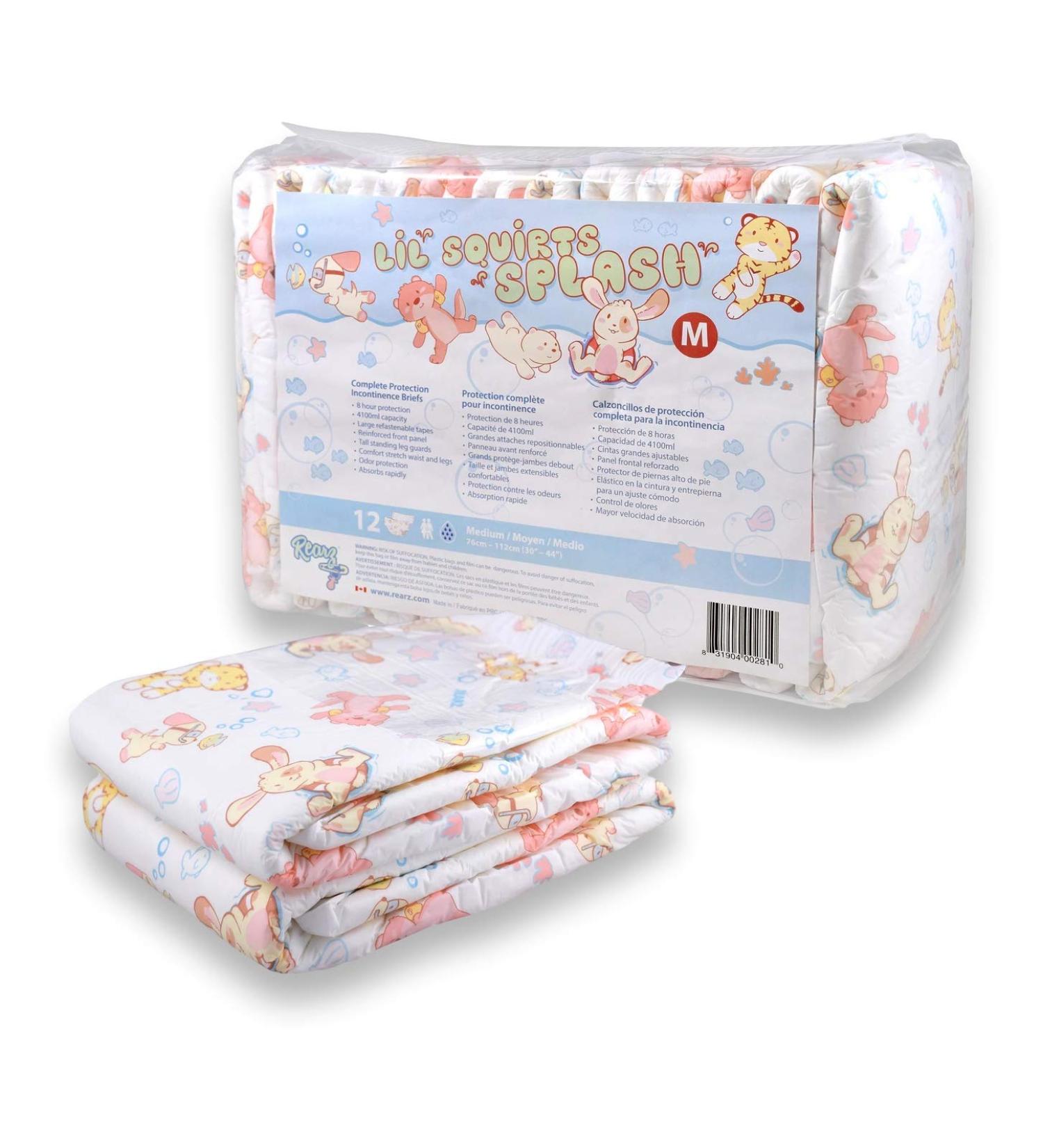 Rearz Lil Squirts Splash V2.0 Adult Diapers - Medium (12 Pack) - Buy Online on GoSupps.com