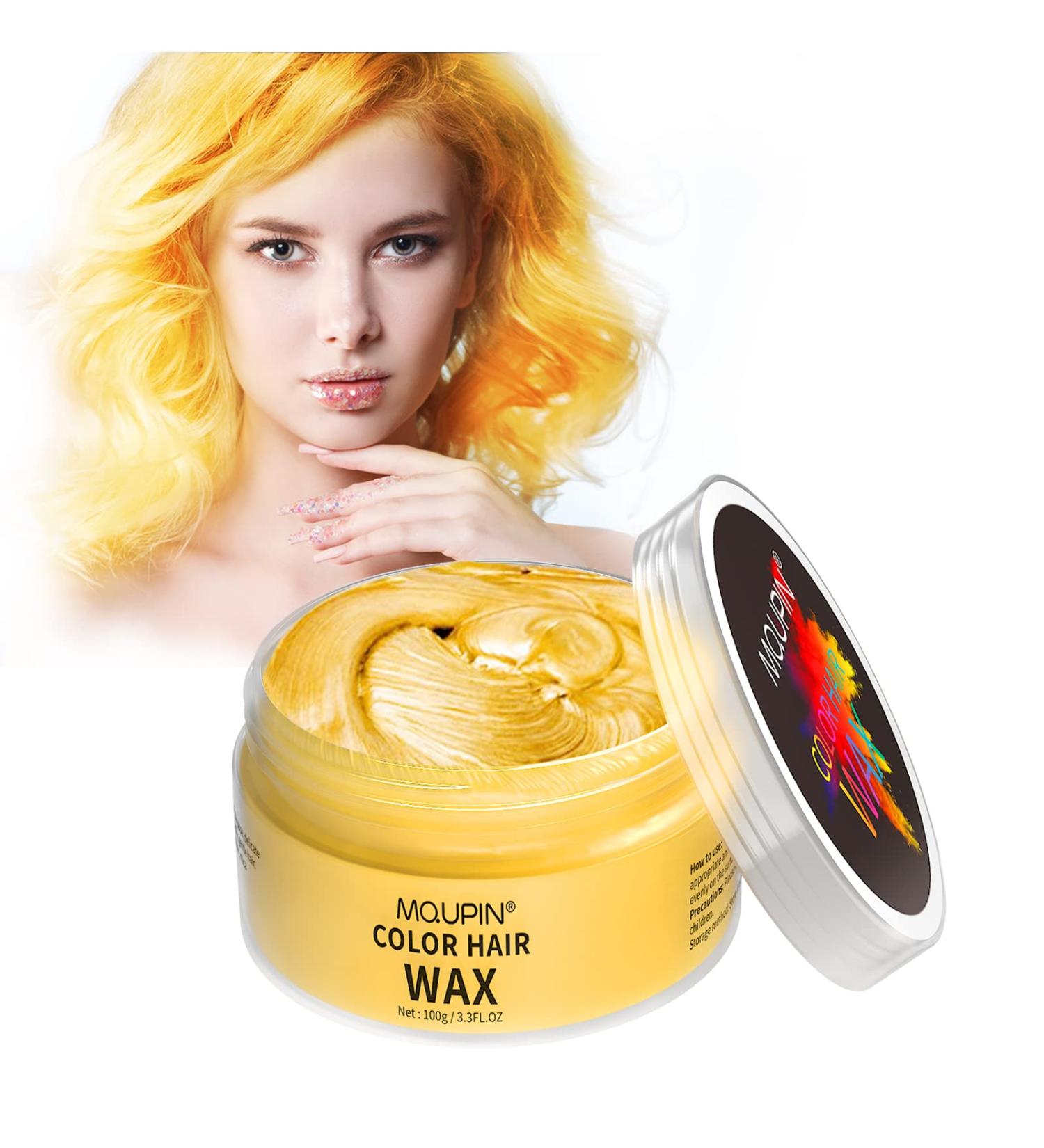 Buy Yellow Hair Color Wax - Washable Temporary Dye for Men Women & Kids | Perfect for Halloween Parties Cosplay & More - Buy Online on GoSupps.com